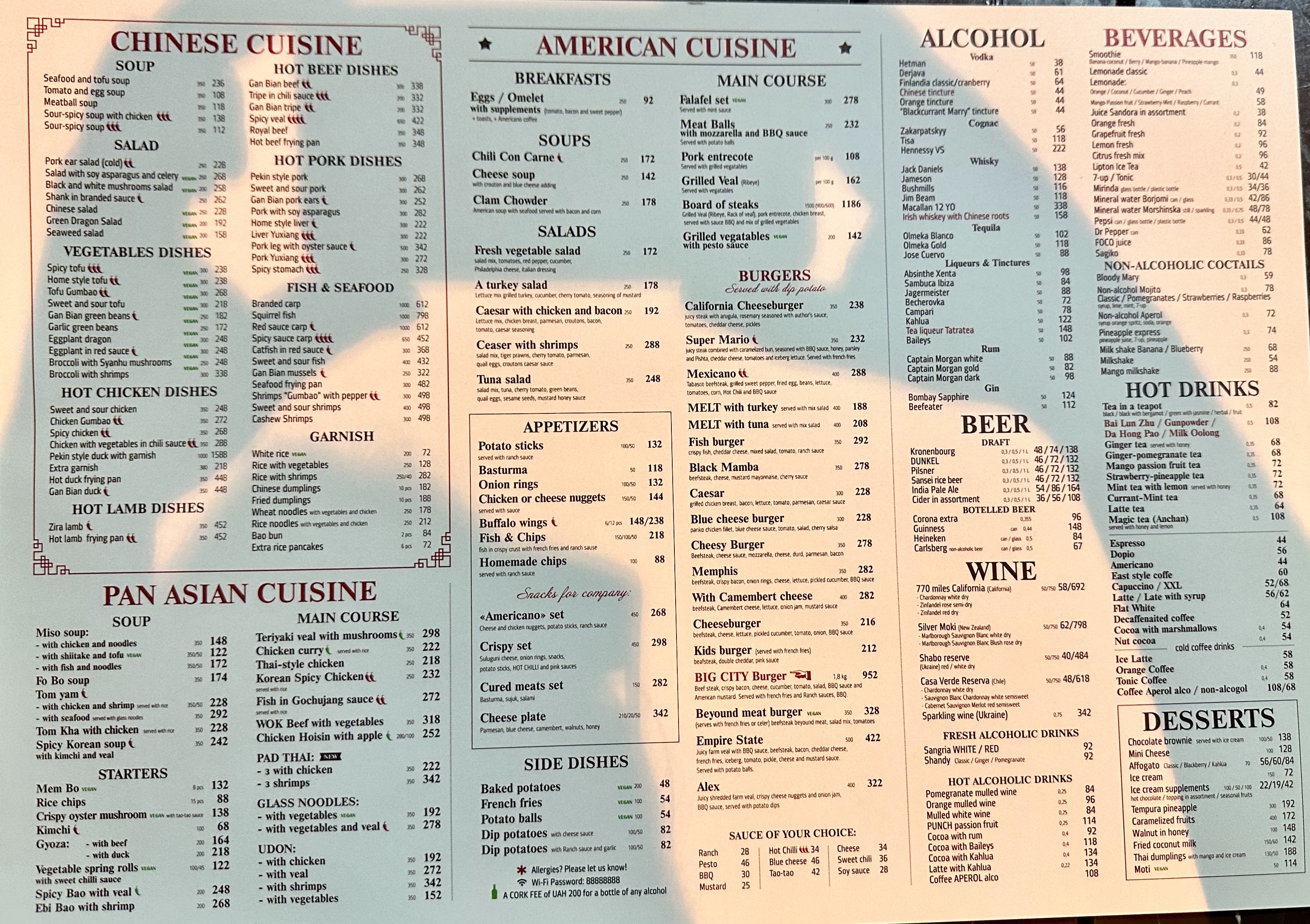 Americano menu 3