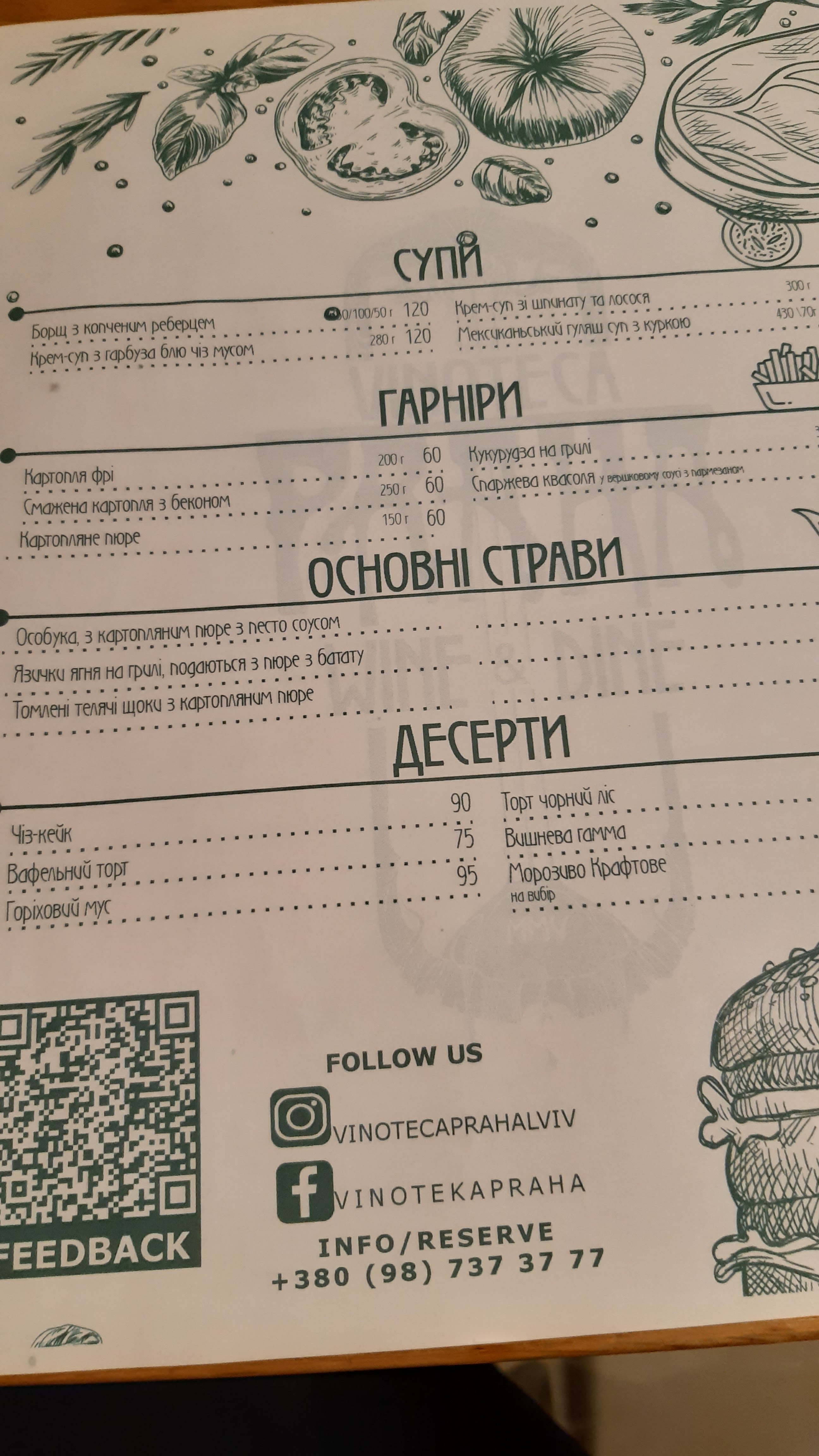 Prague Wine Bar menu 1