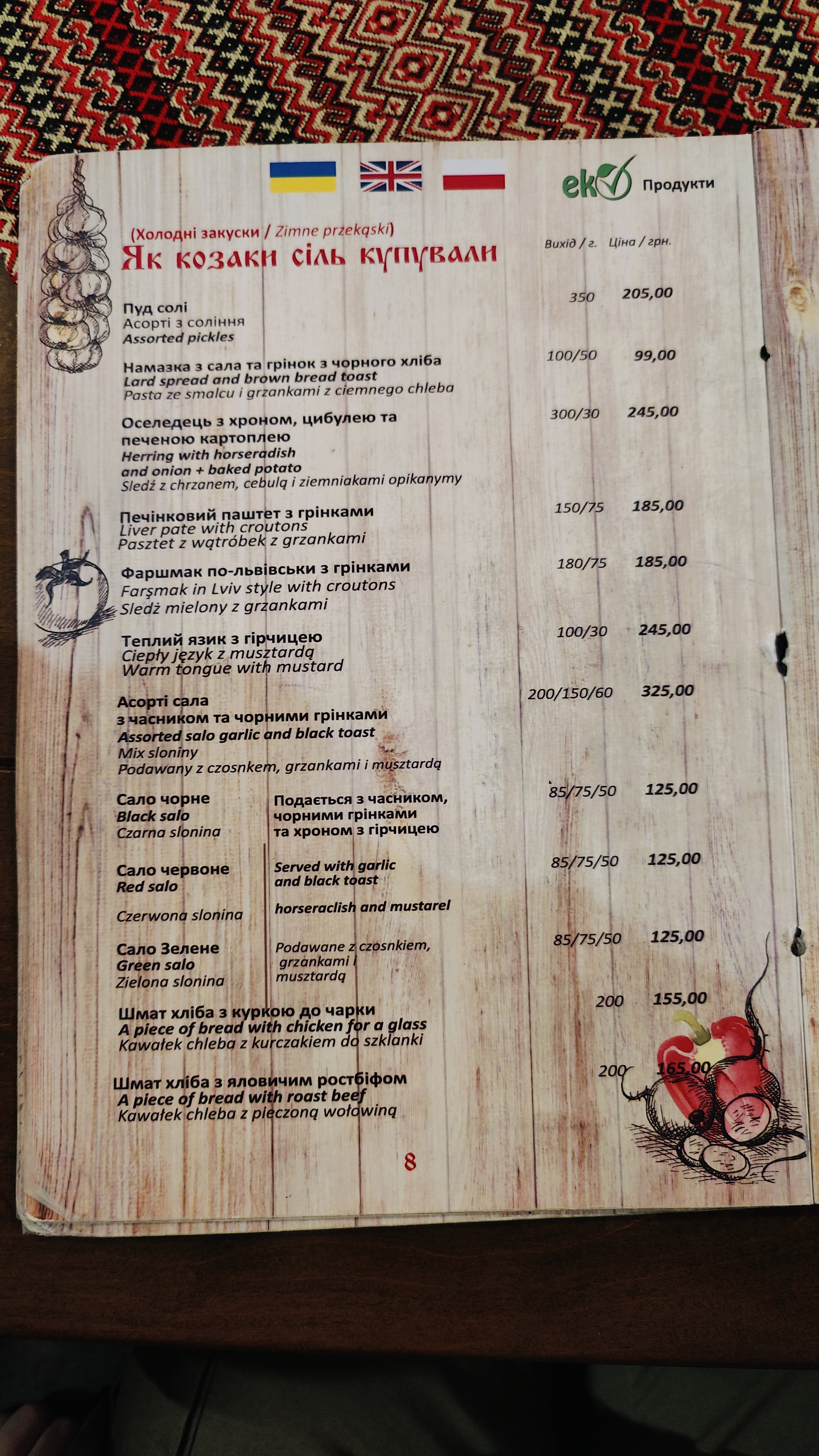 Borsh menu 10
