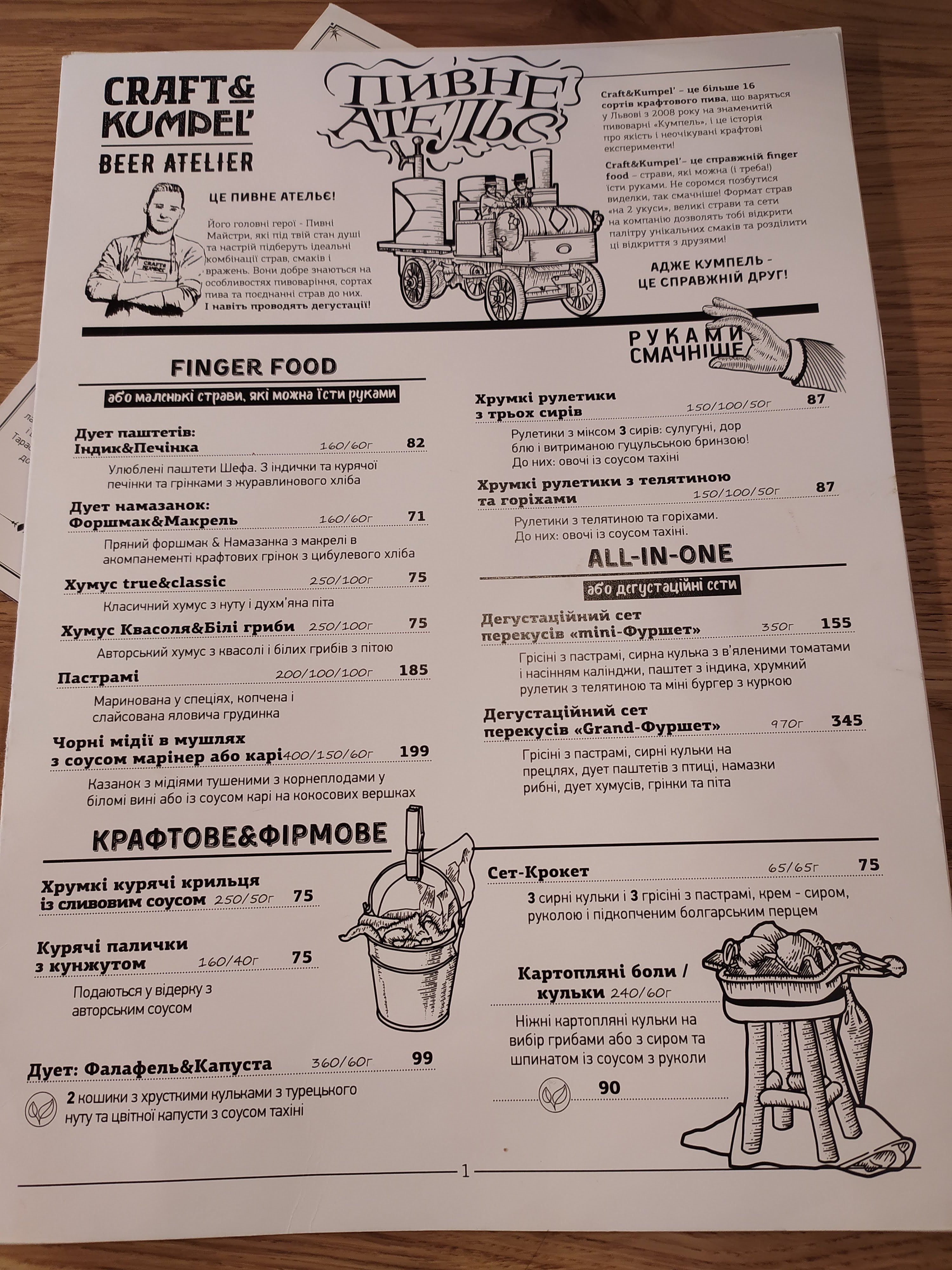 Kumpelʹ Na Rynku menu 1