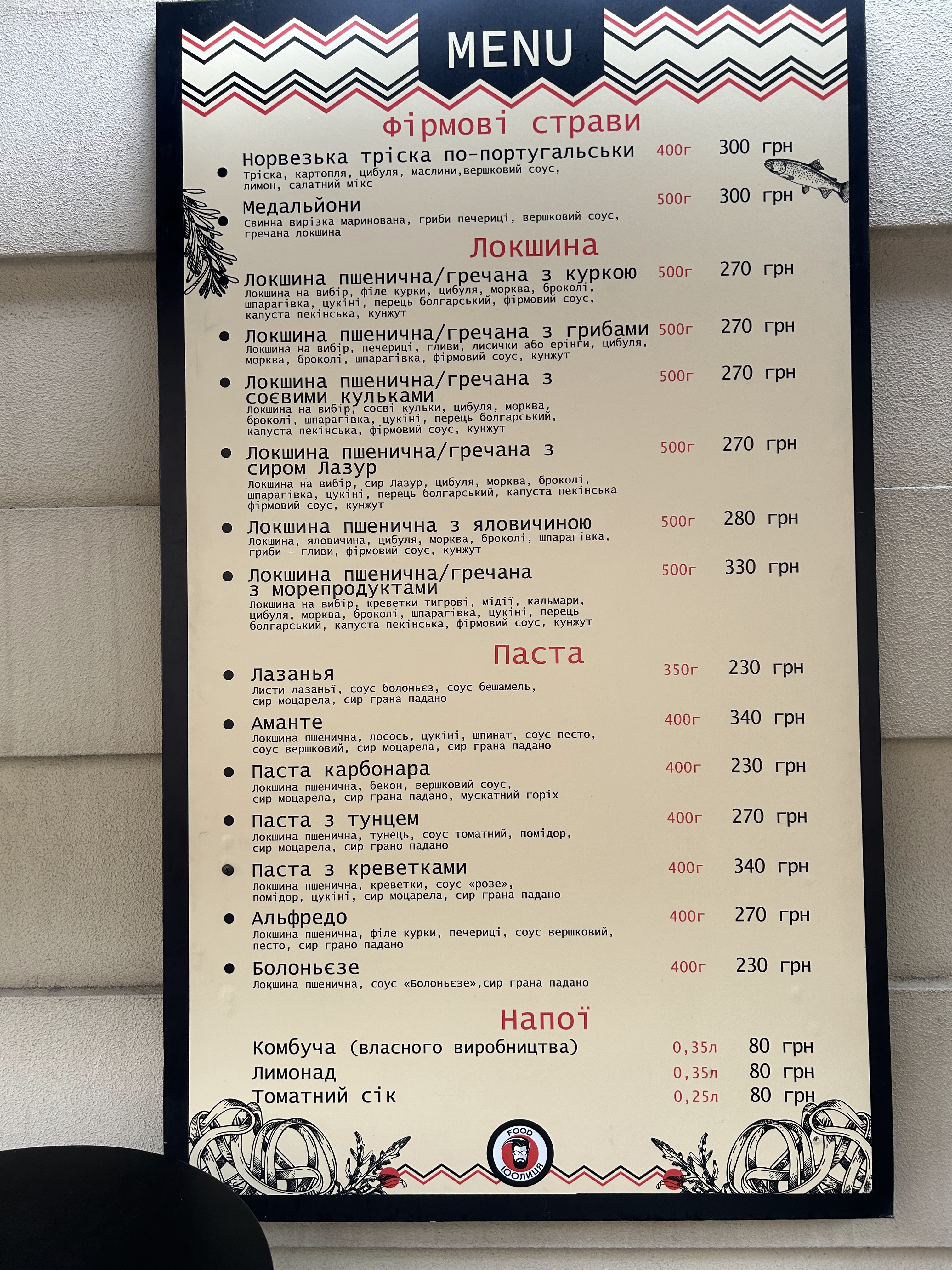 FOOD100ЛИЦЯ menu 3