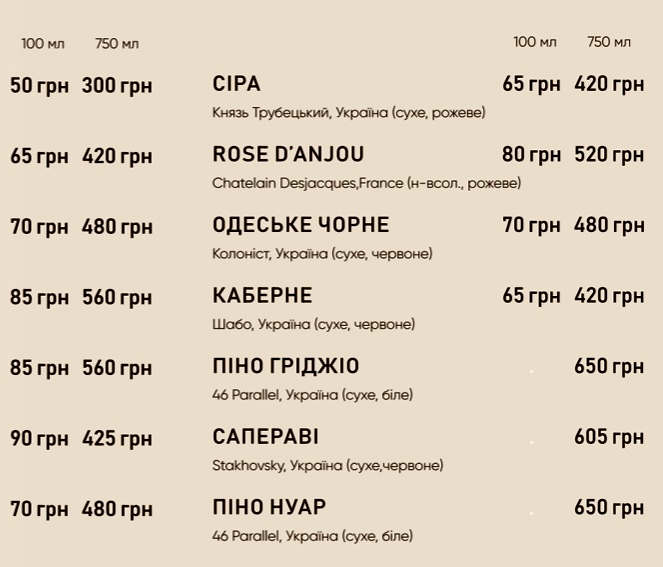 Kafe-Vitalʹnya "Papi" menu 5