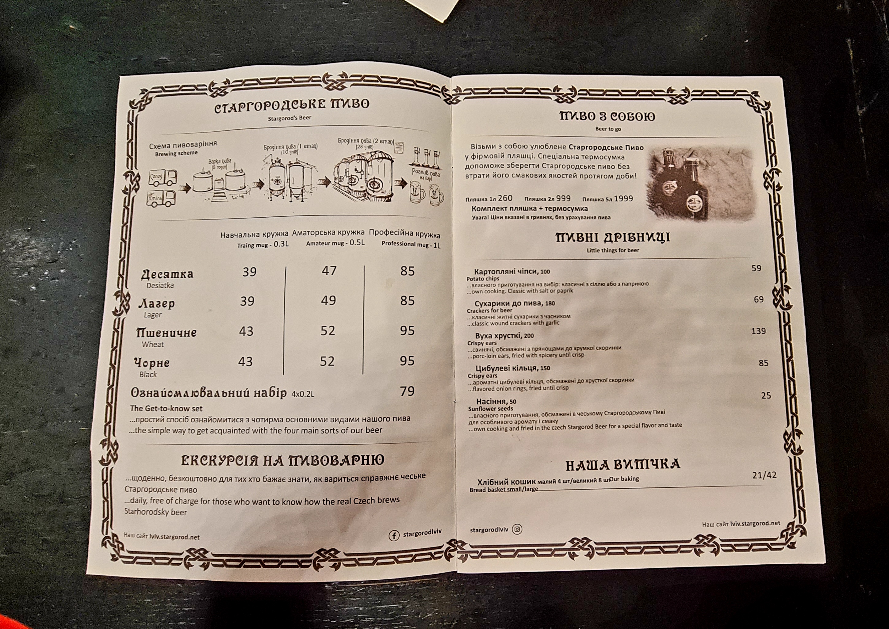 Stargorod menu 9