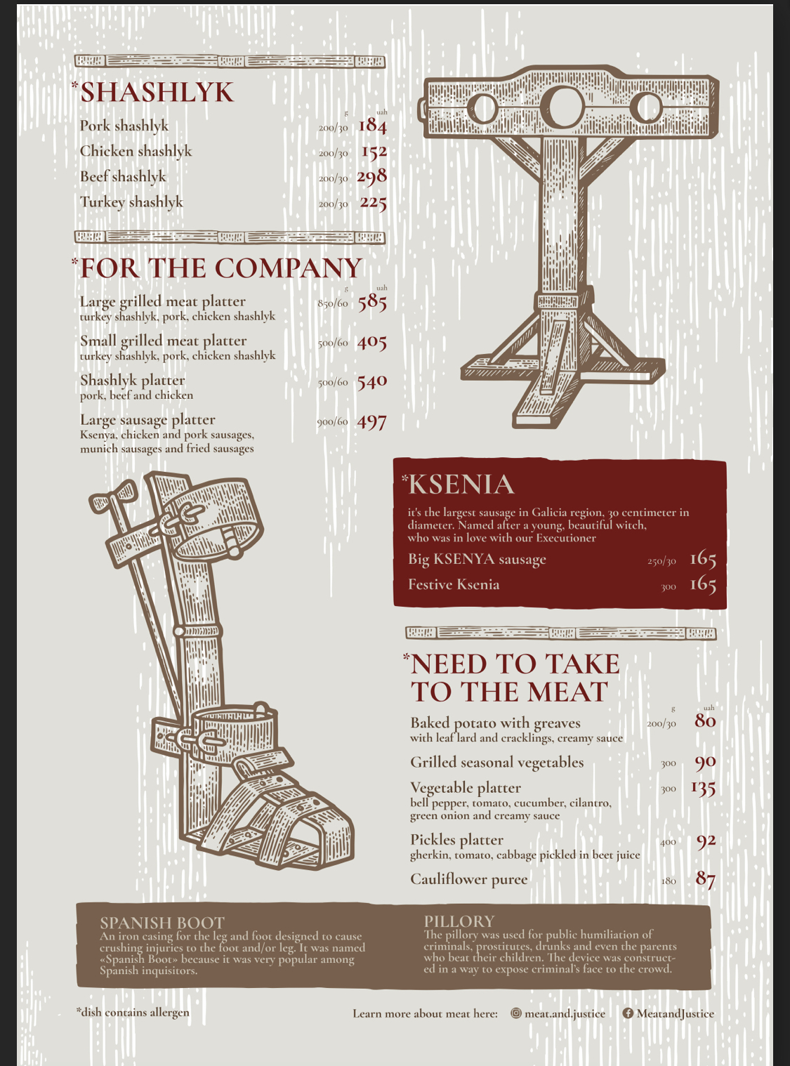 Meat and Justice menu 6