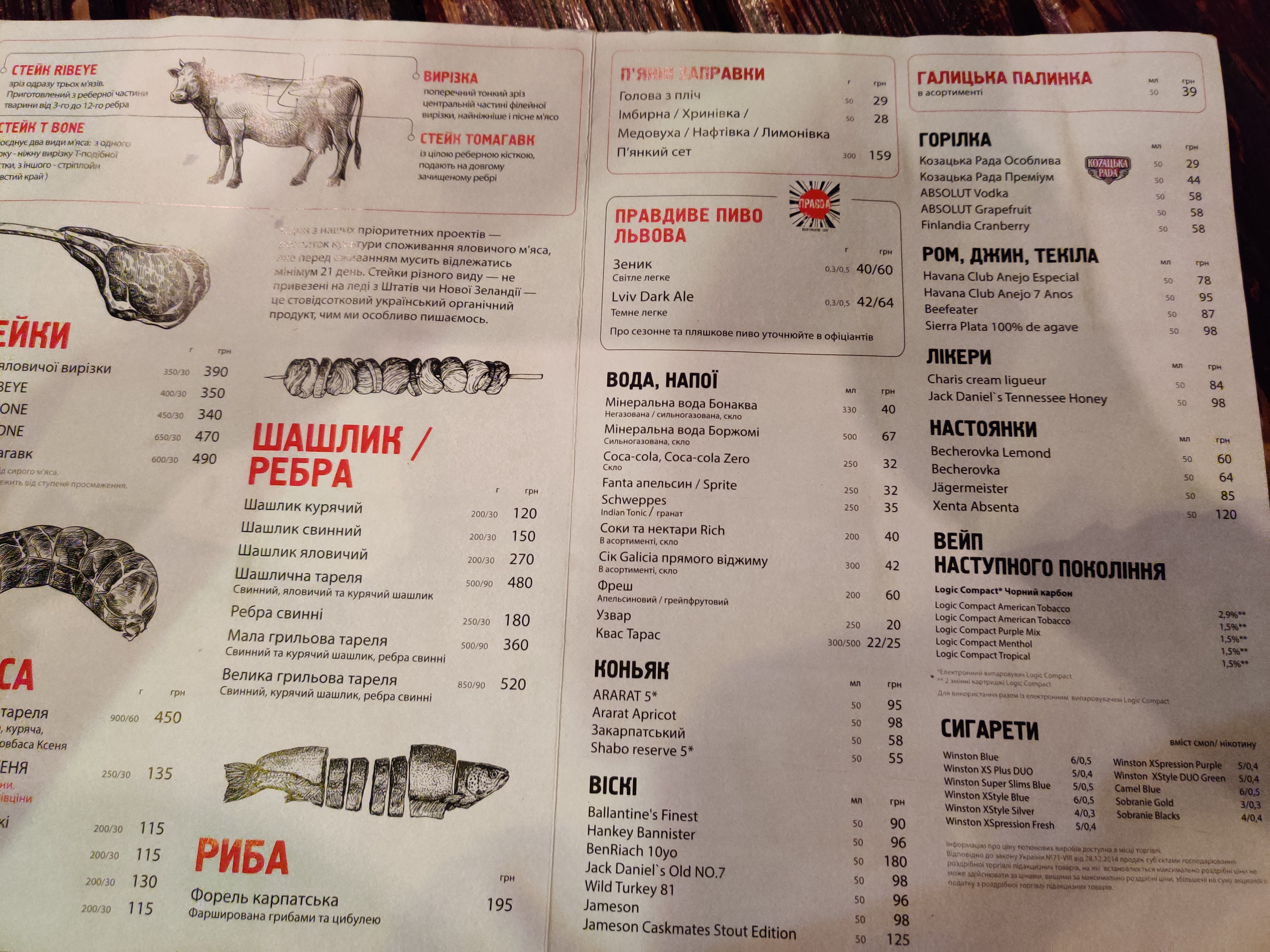 Meat and Justice menu 8