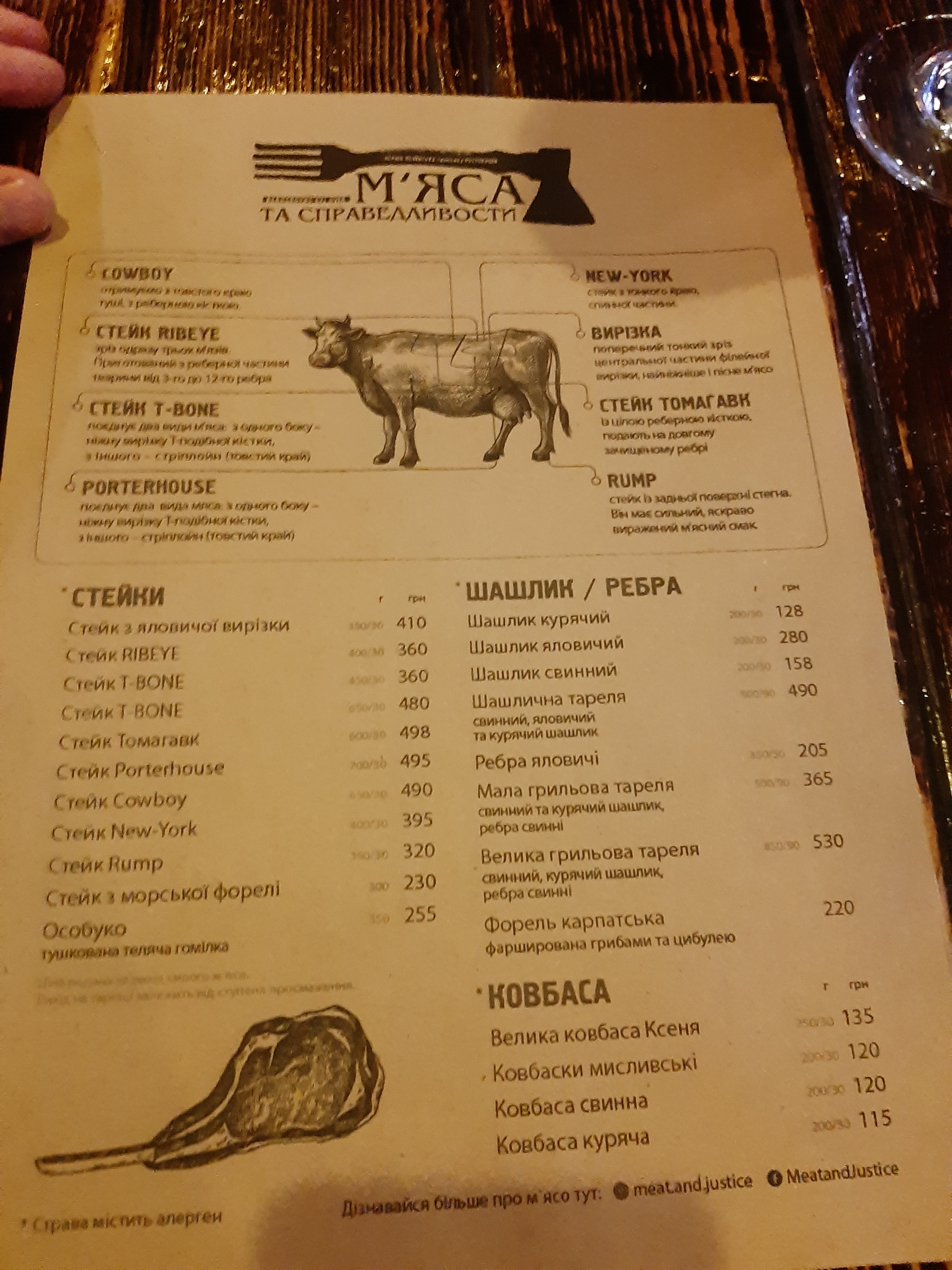 Meat and Justice menu 12