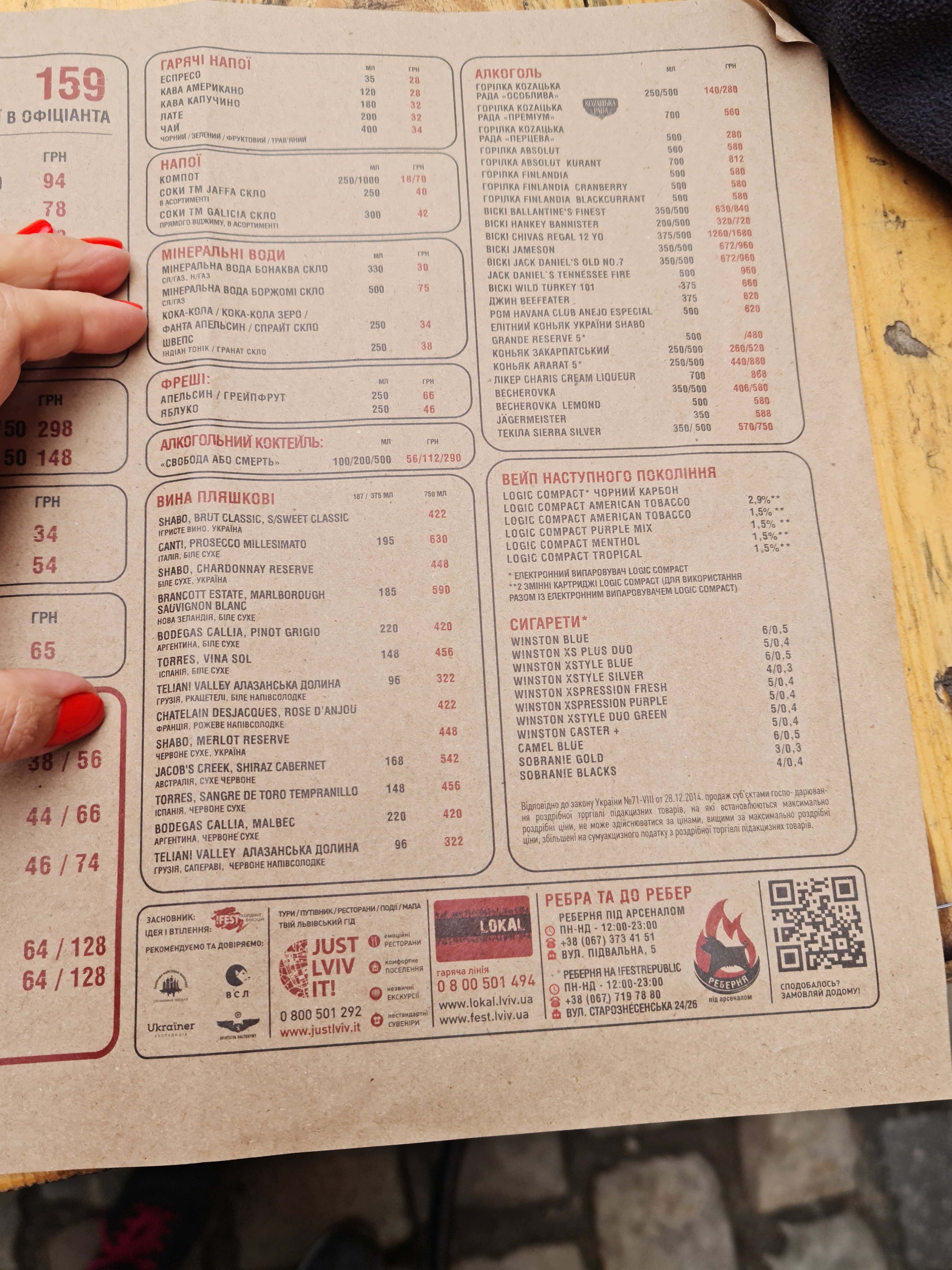 Ribs Restaurant "At Arsenal" menu 12