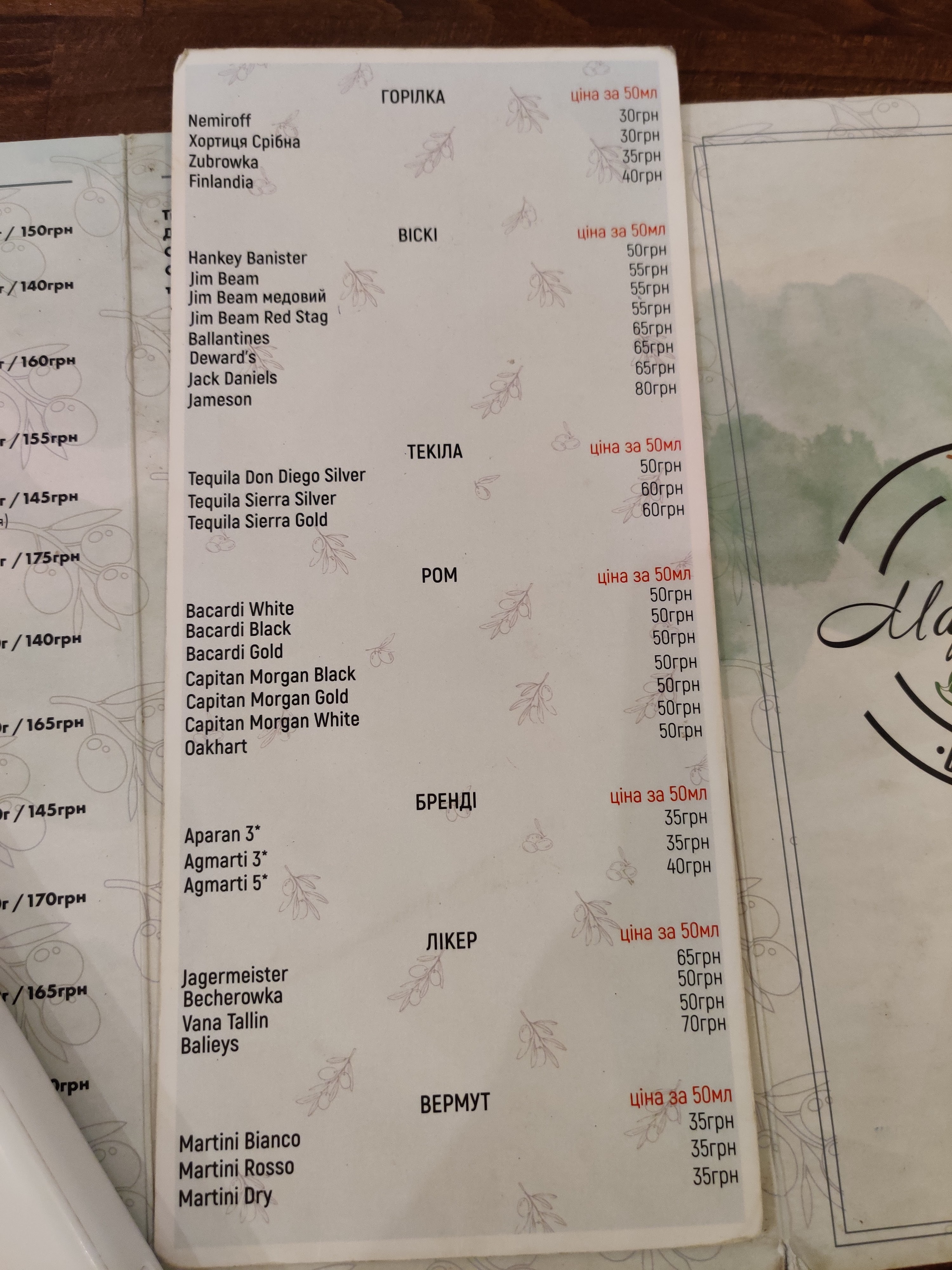 Restoran "Marharyta" Na Chornovola menu 6
