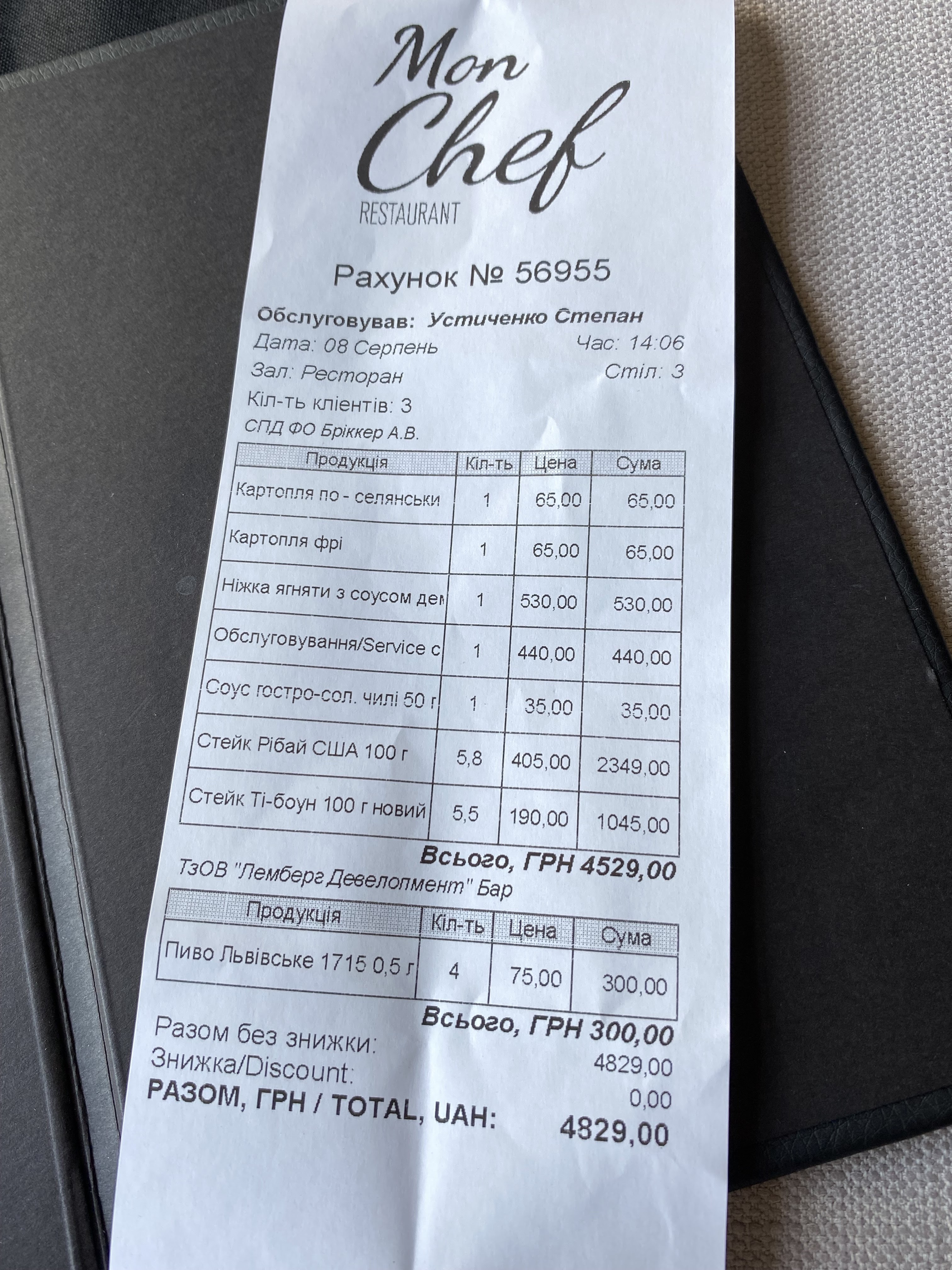 Ресторан Mon Chef menu 7