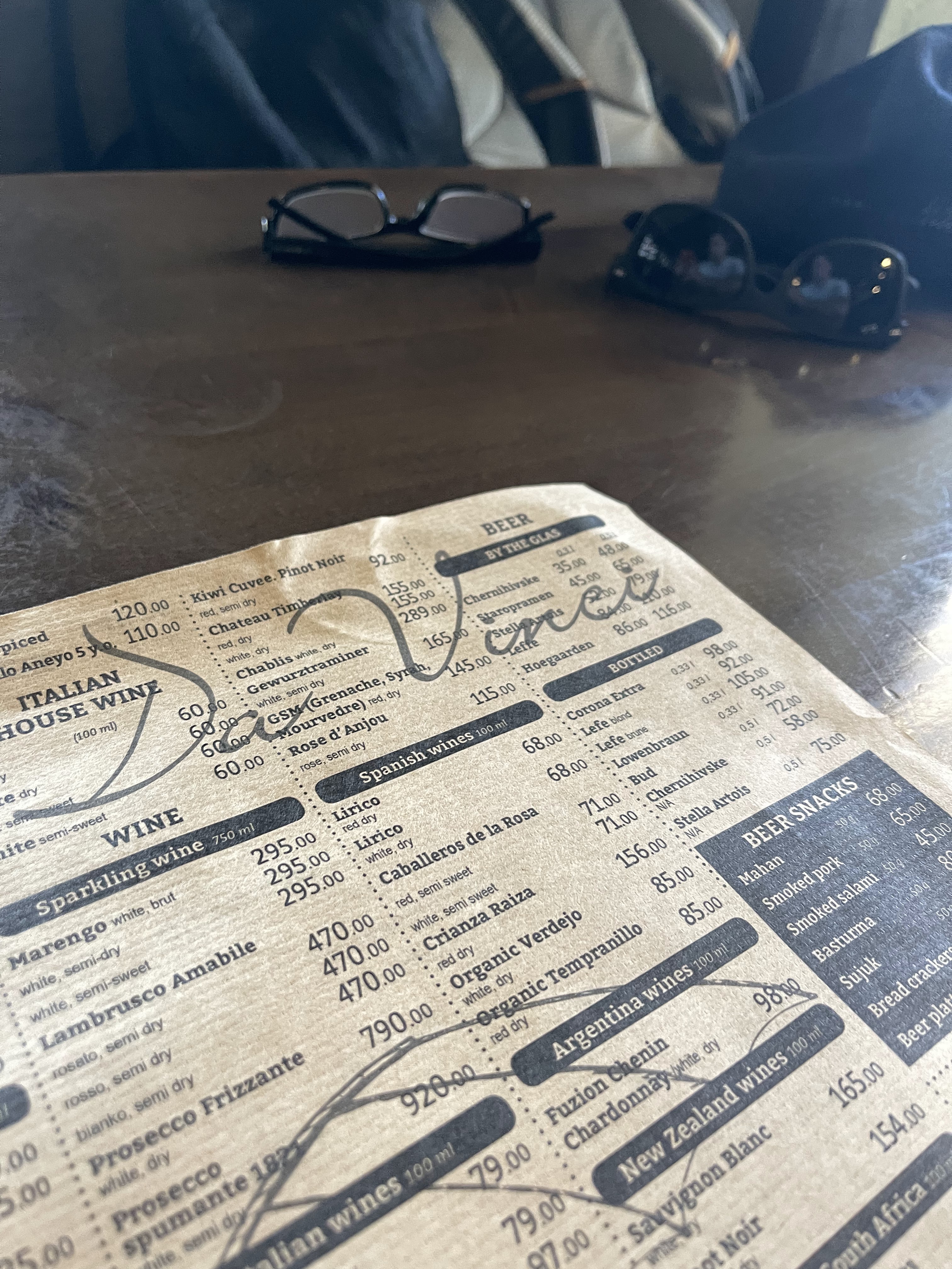Da Vinci menu 6