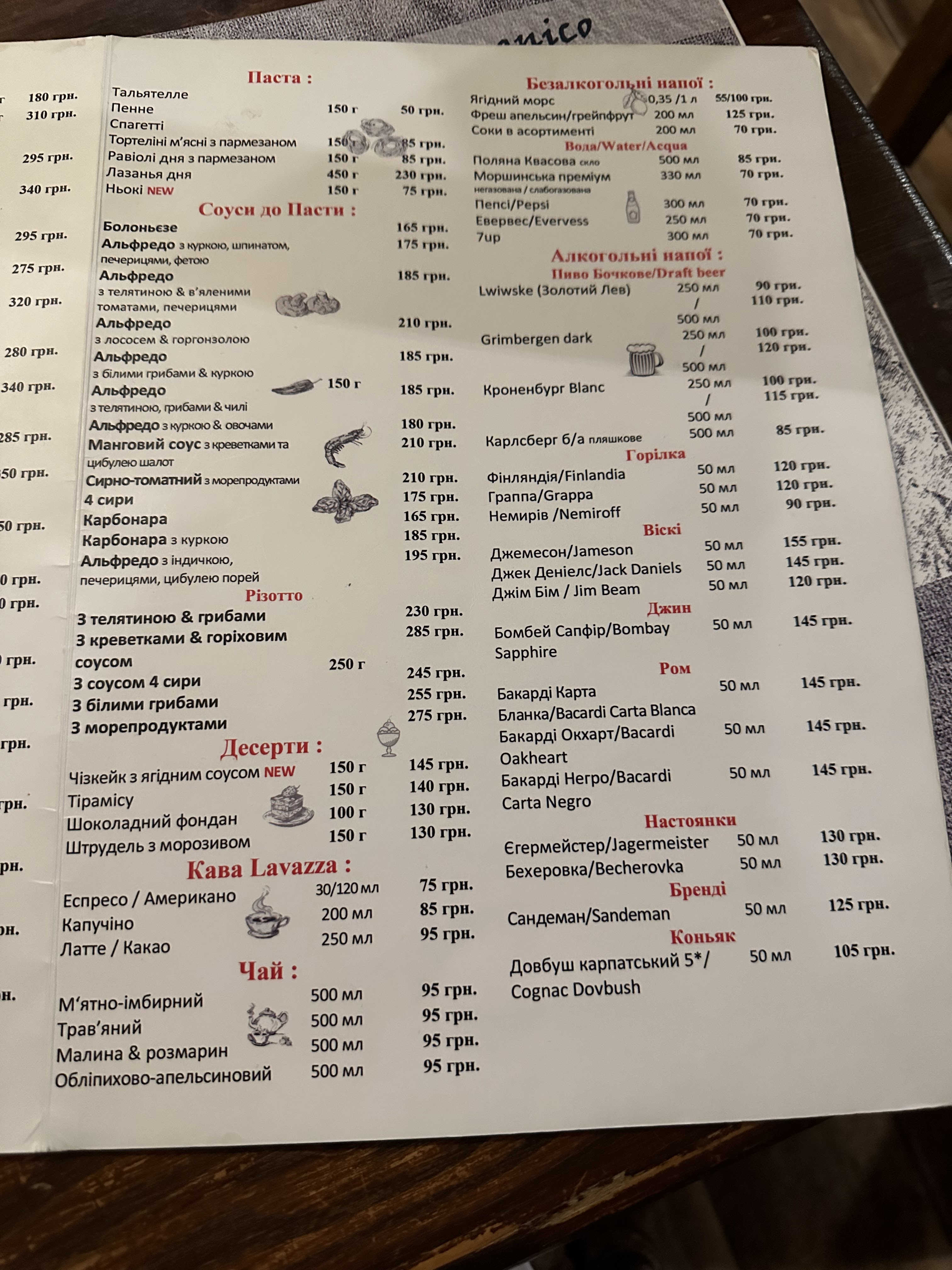 Domenico menu 2