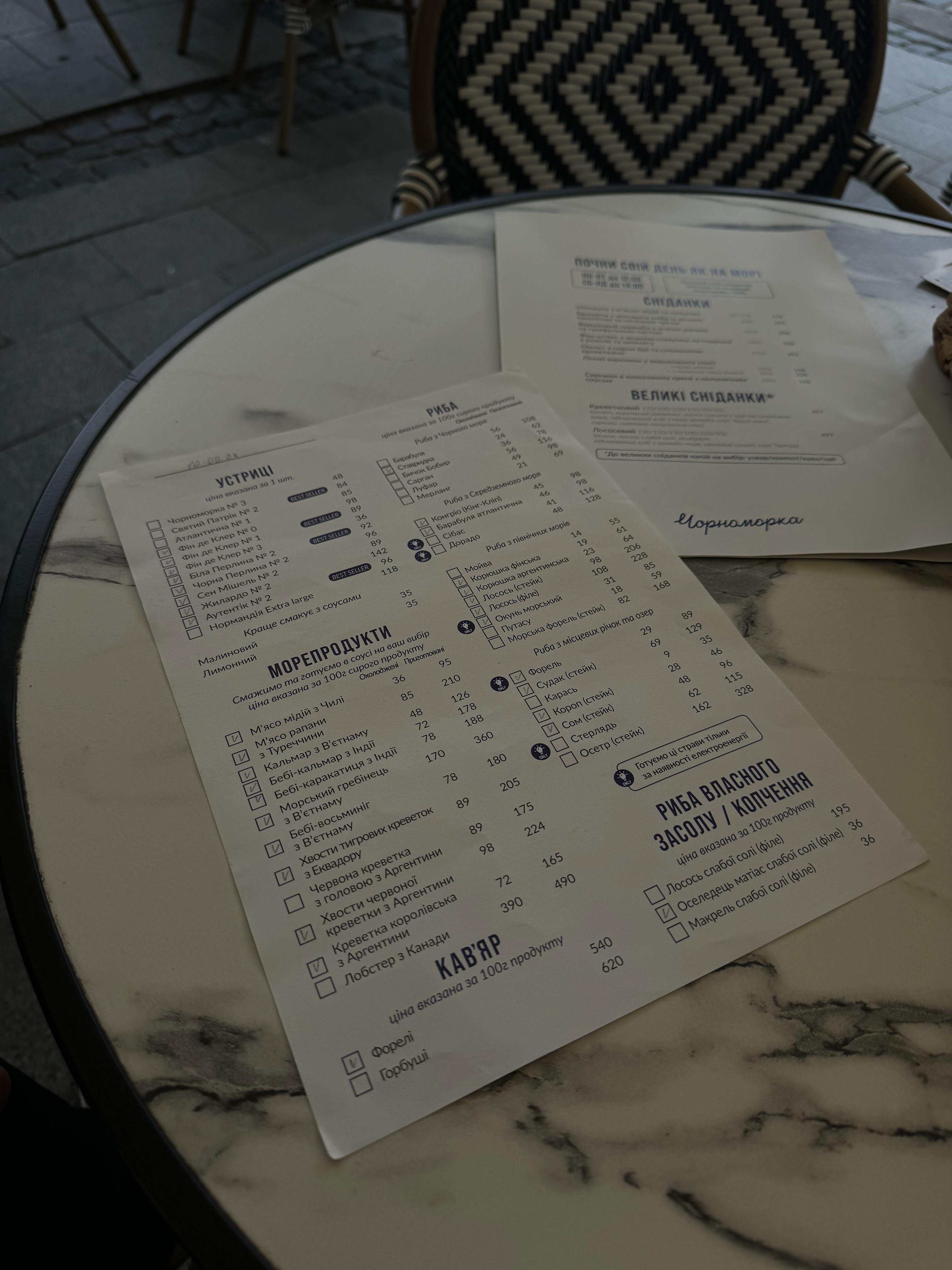 Чорноморка menu 5