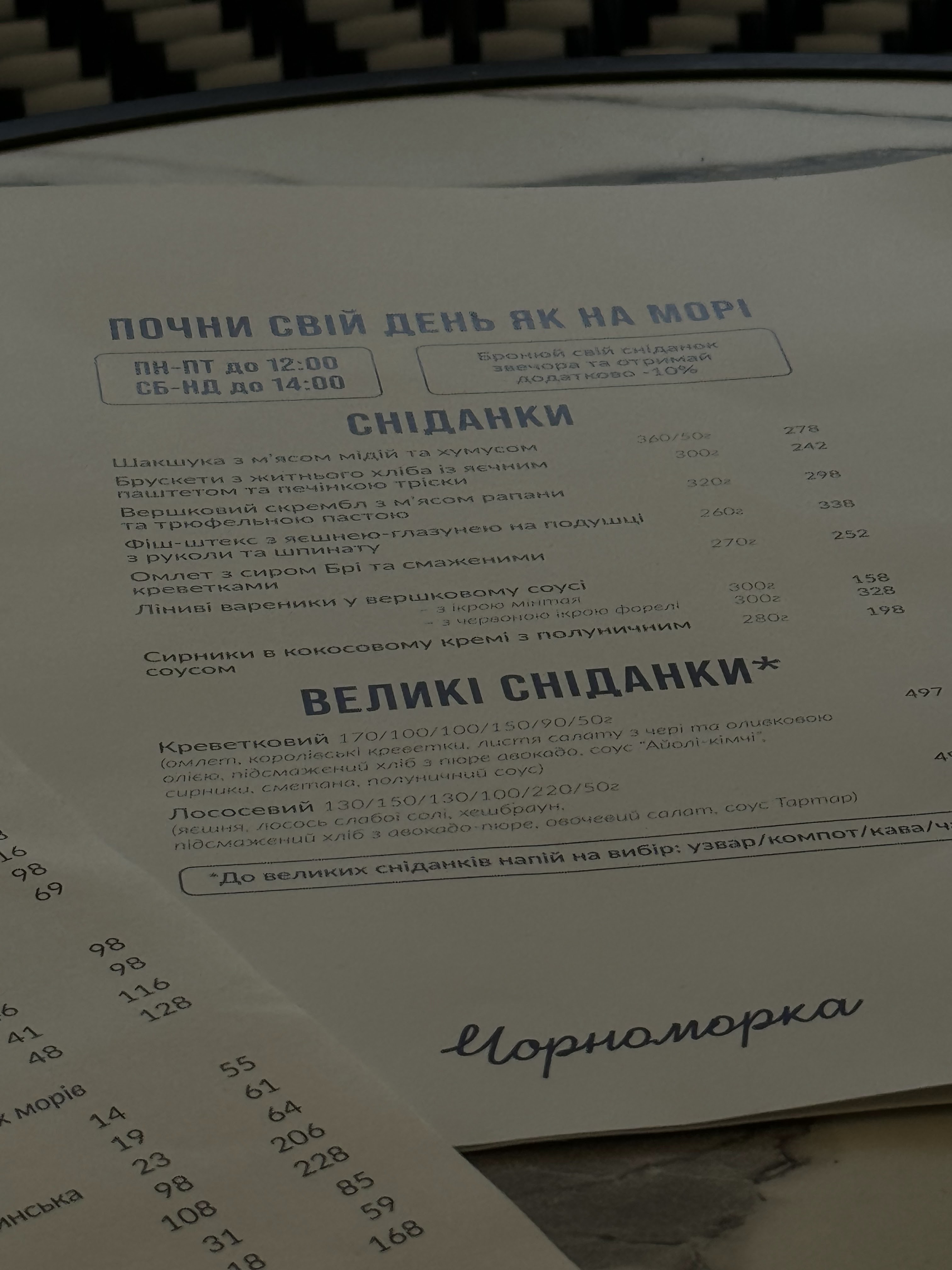 Чорноморка menu 9