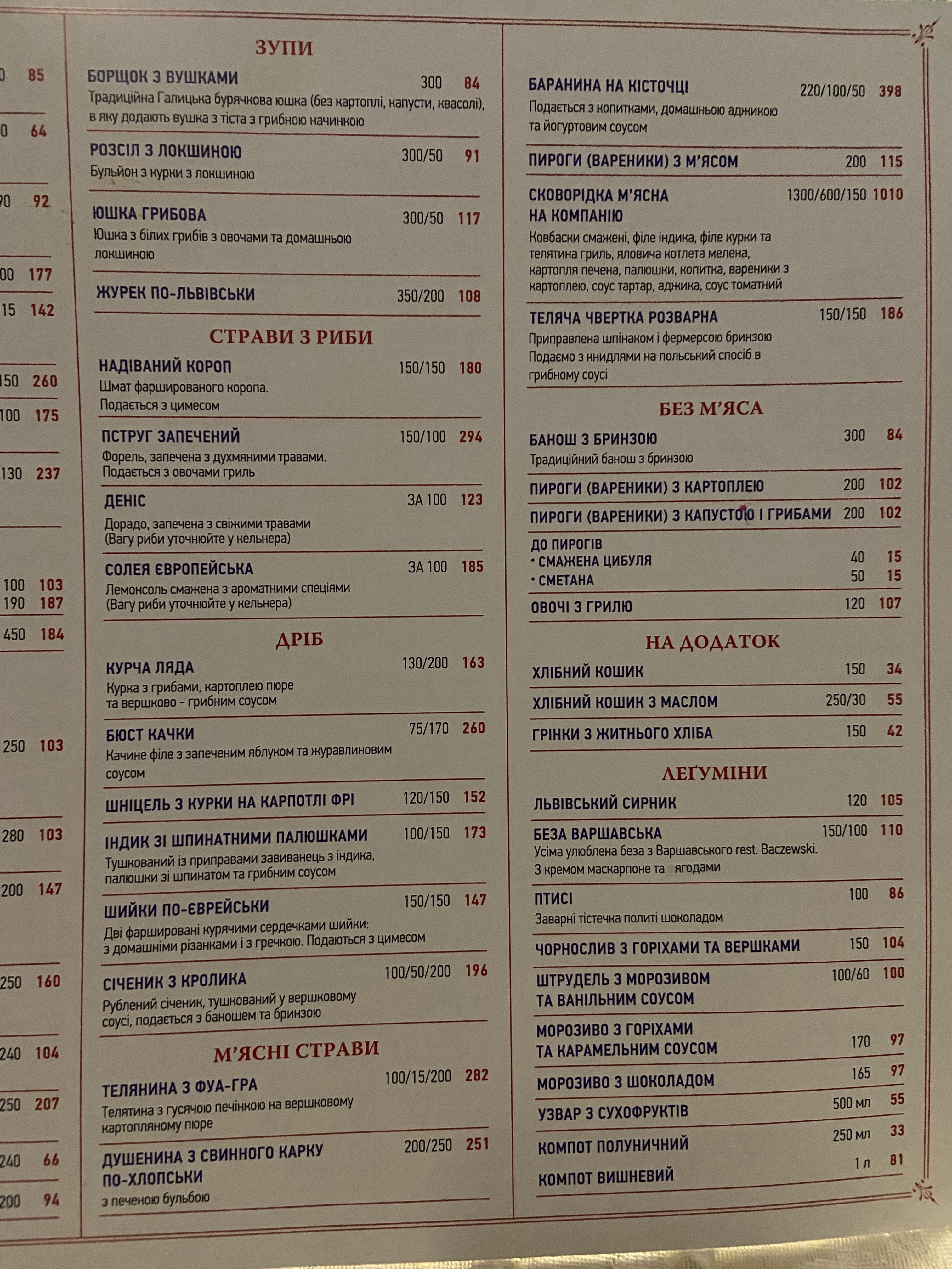 Baczewski Restaurant menu 9