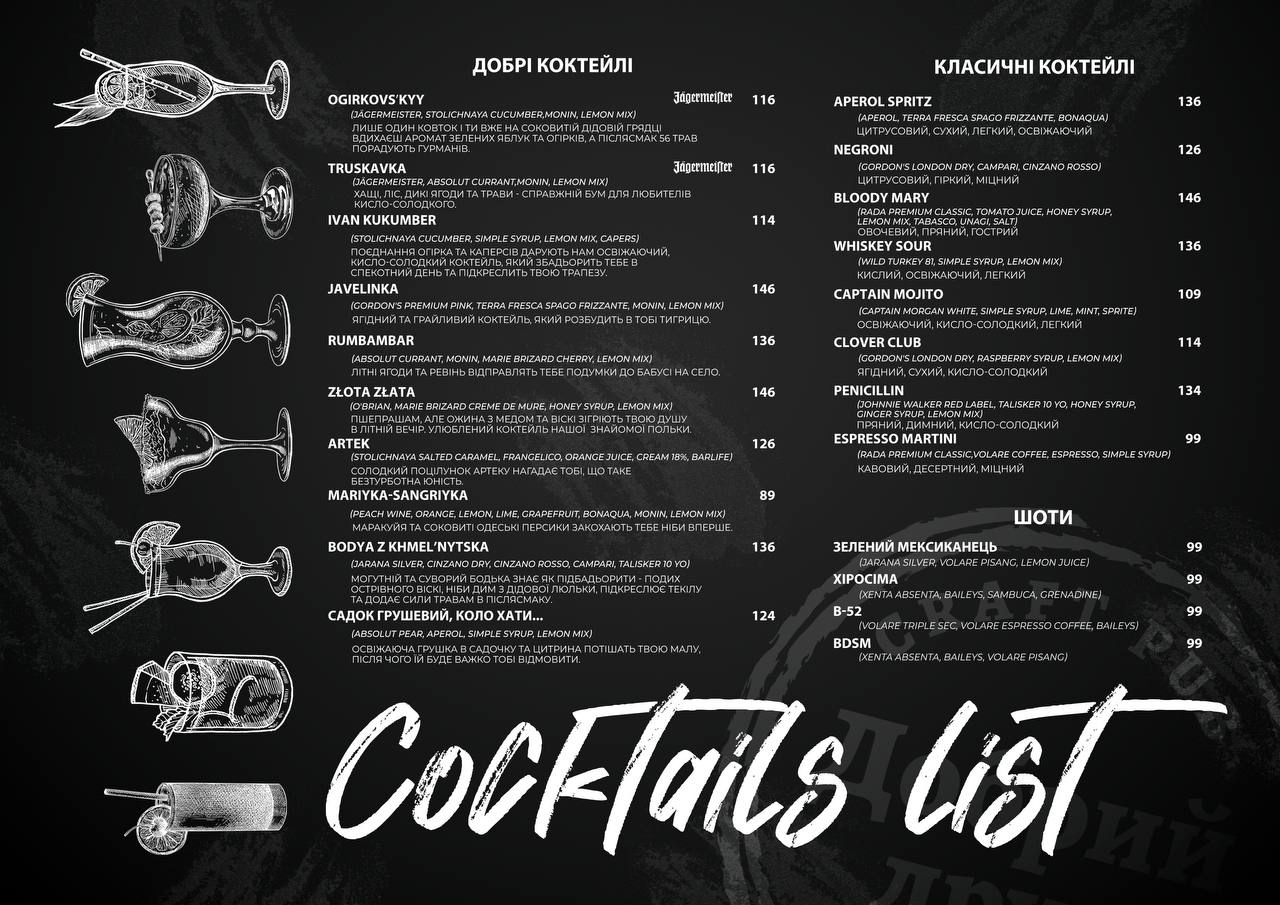 Добрий Друг на площі Ринок паб Львів pub Lviv menu 4