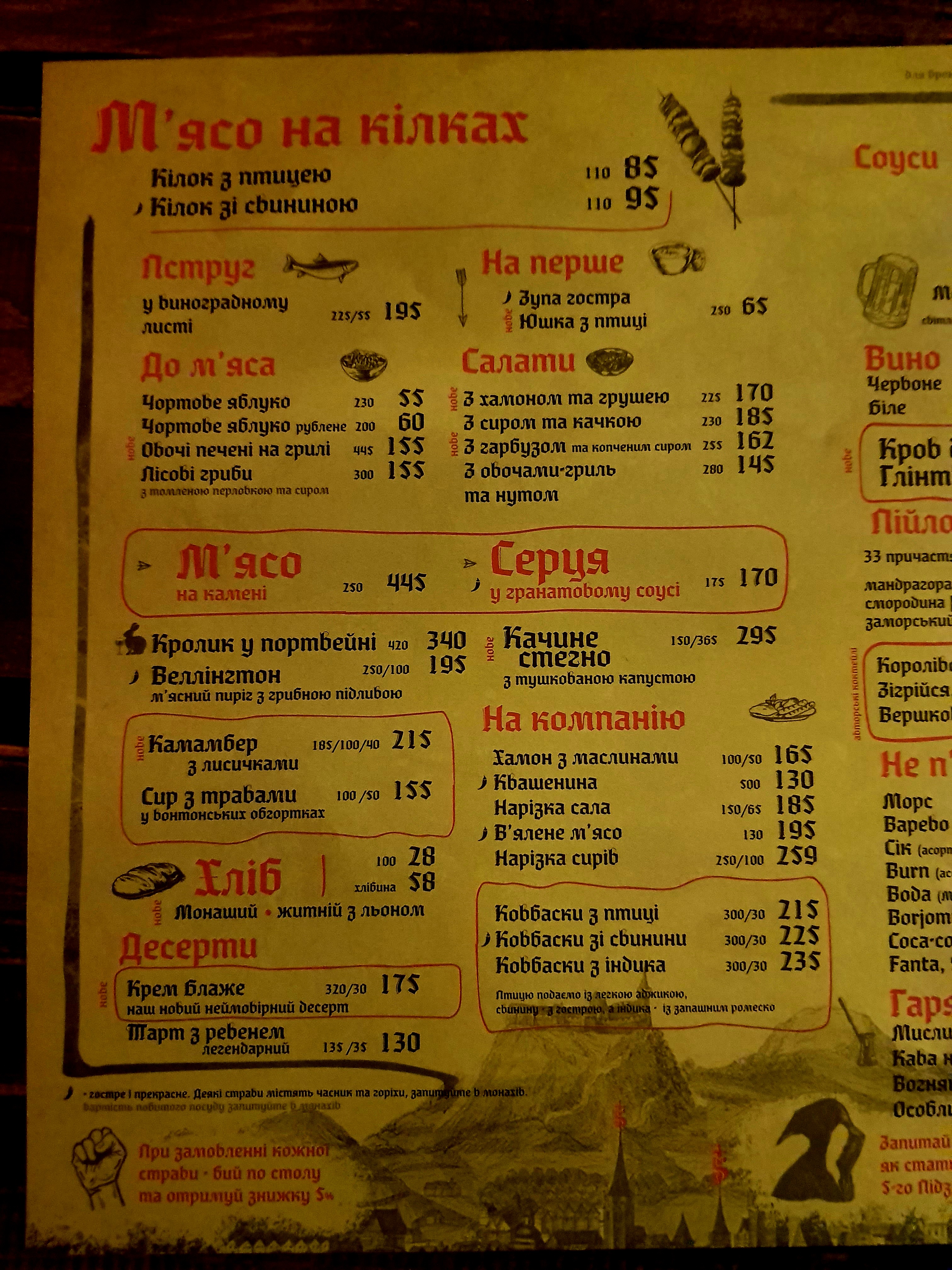 5-Te Pidzemellya menu 5