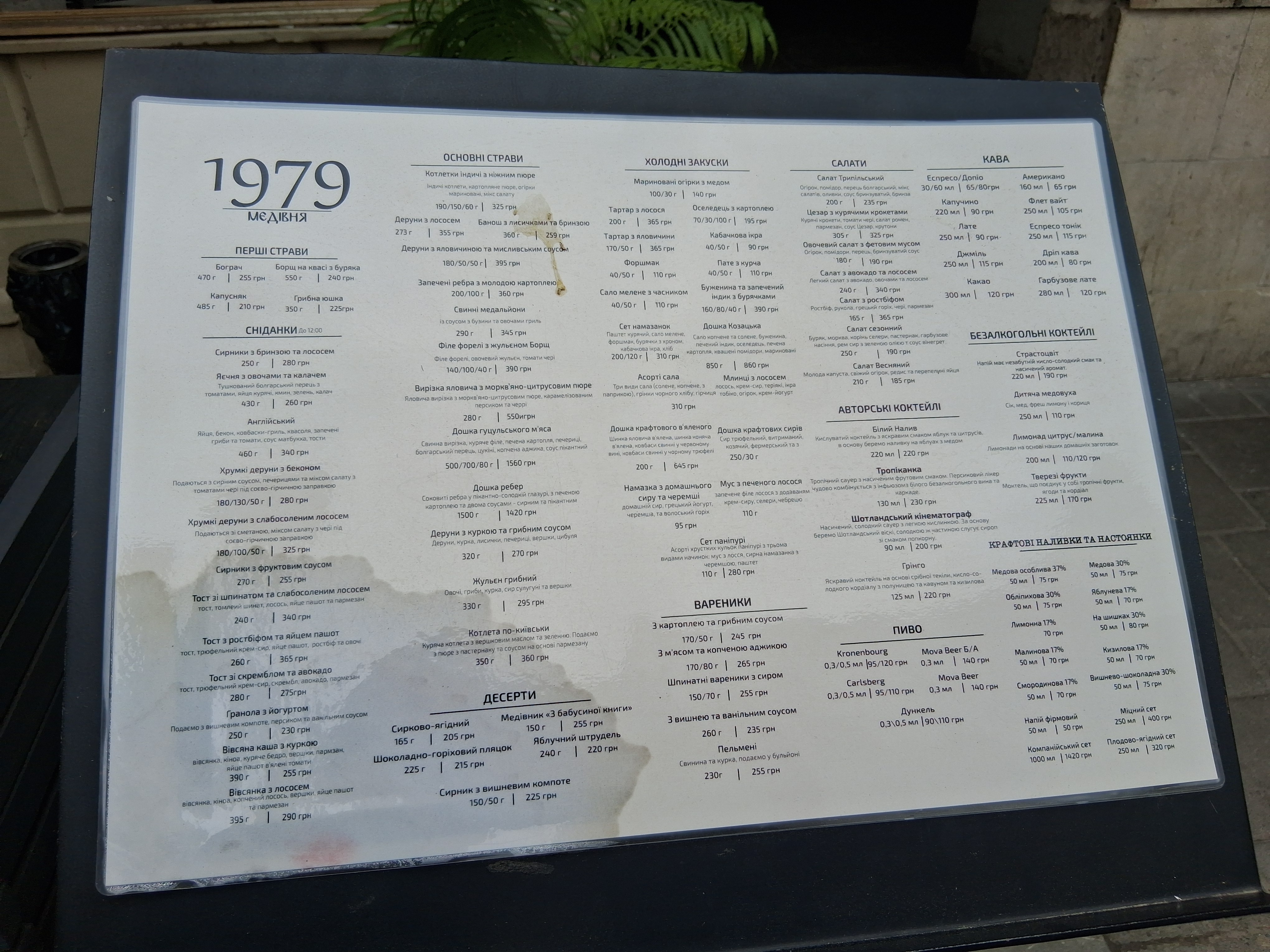 Medivnya 1979 menu 2
