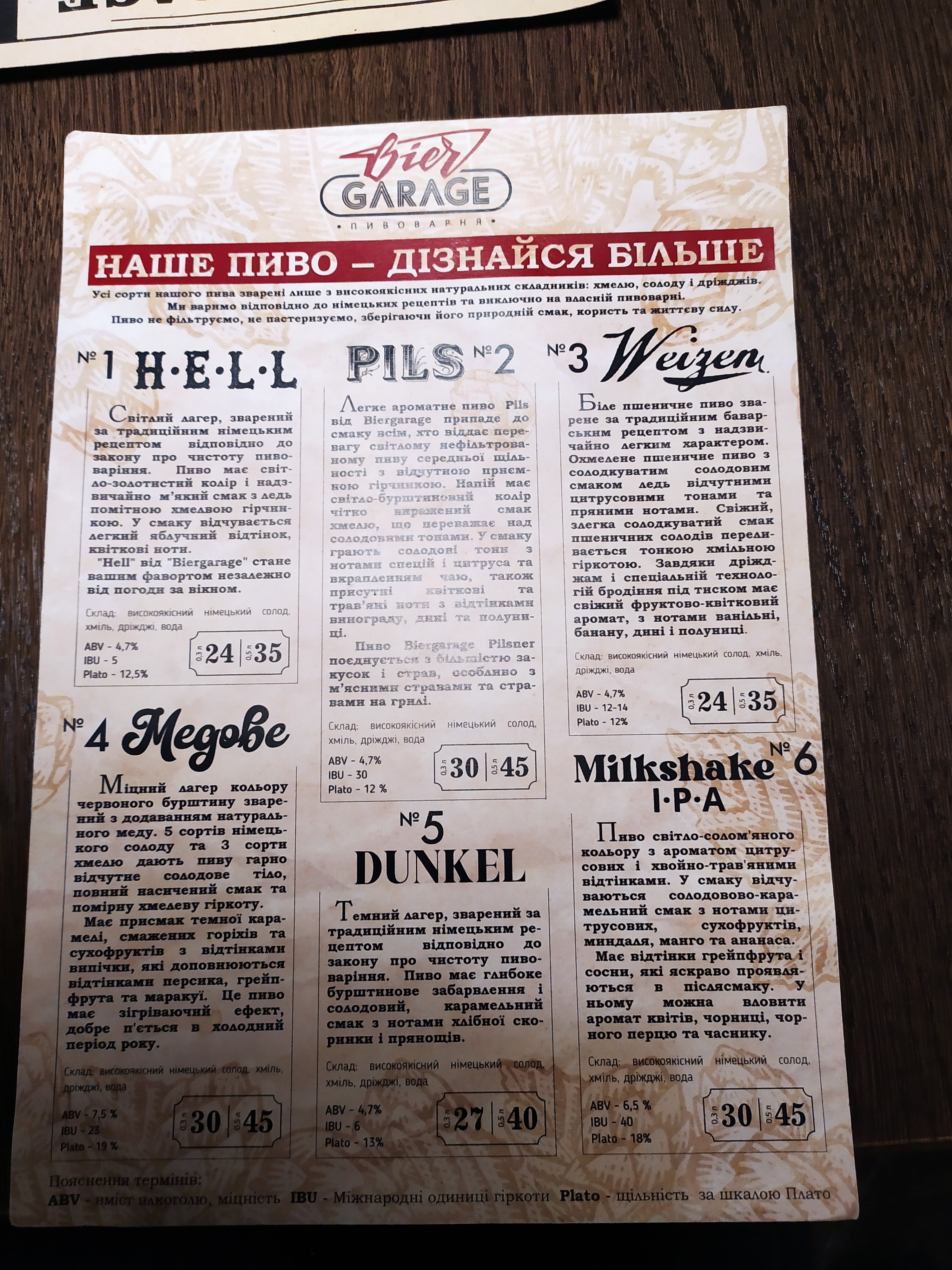 Bier Garage menu 4
