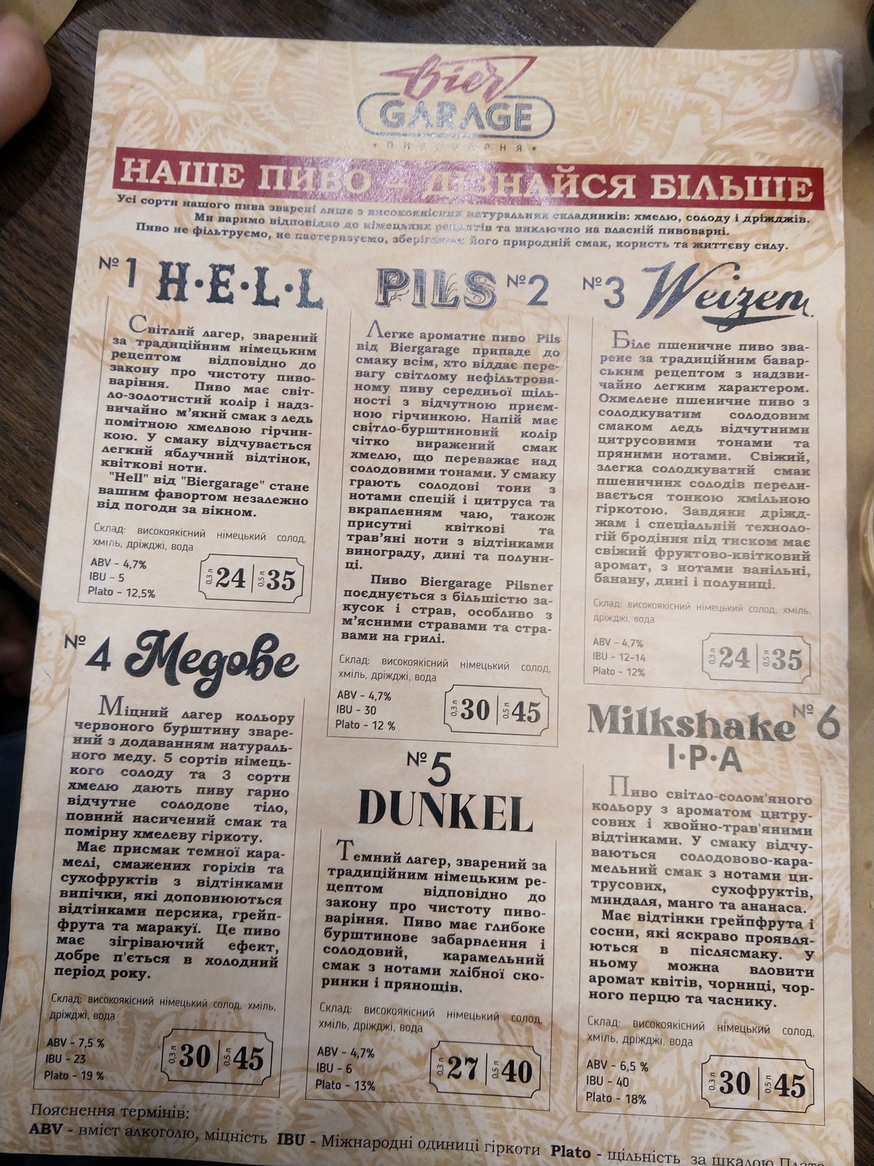 Bier Garage menu 5