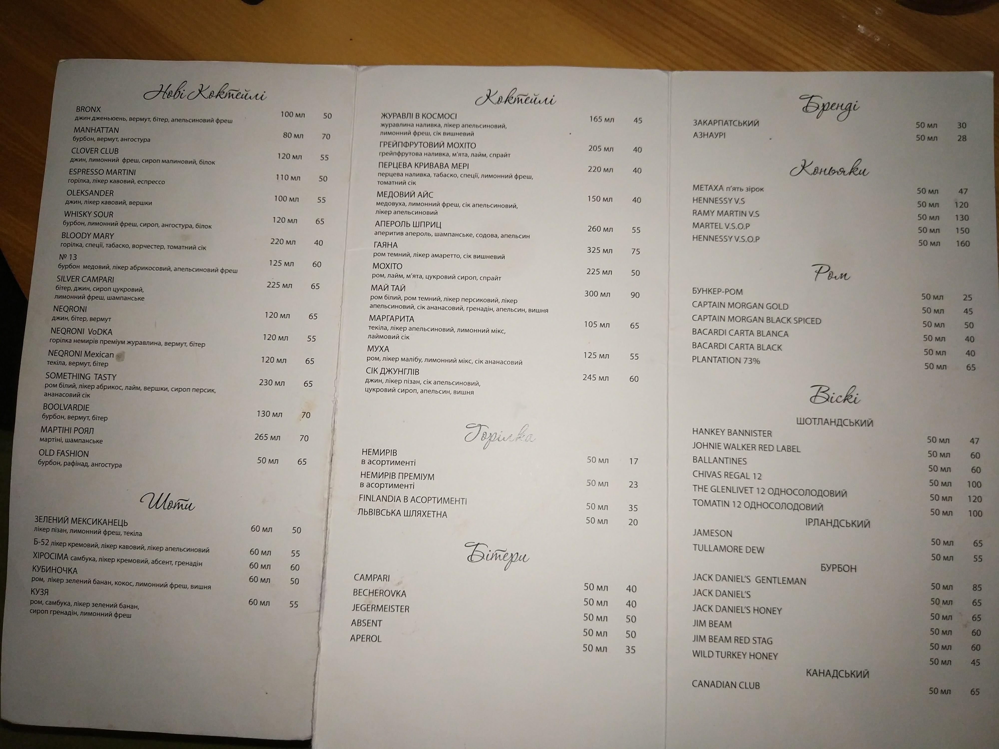 Bunkermuz menu 10