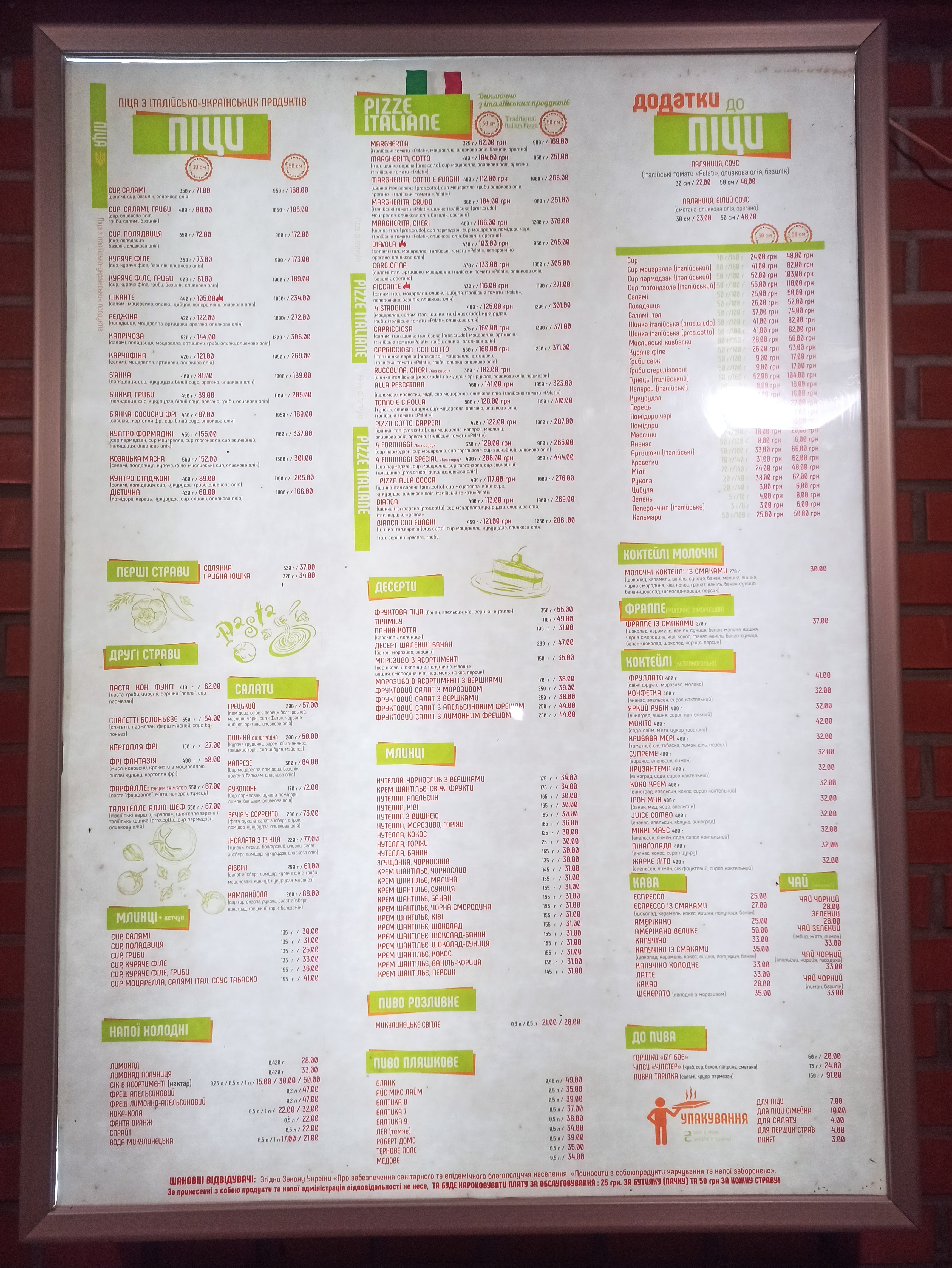 Pizzeria Sorrento menu 1
