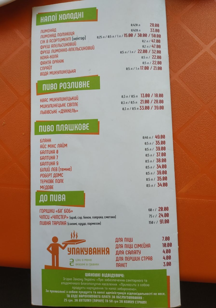 Pizzeria Sorrento menu 4