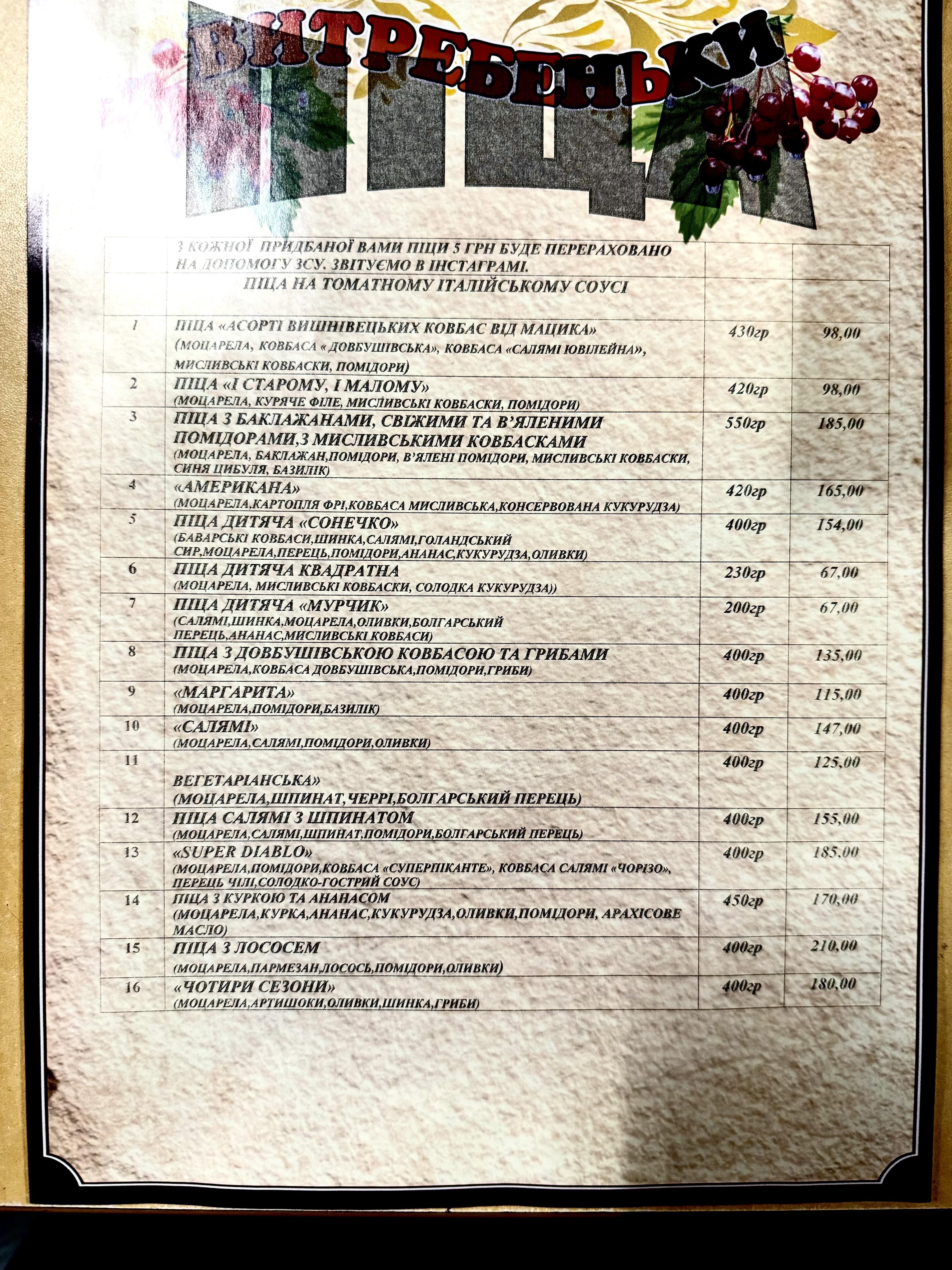 Vytrebenʹky menu 10