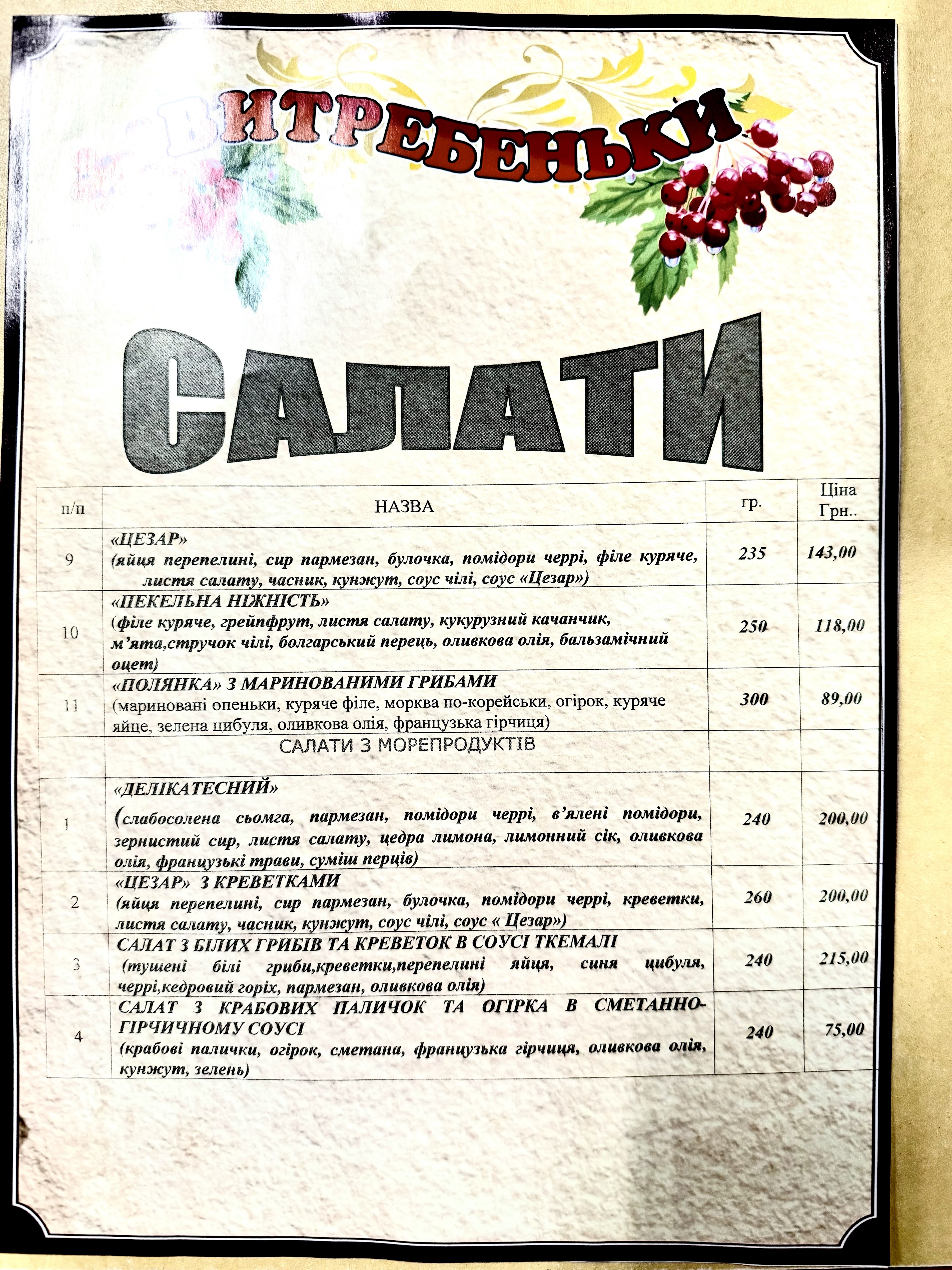 Vytrebenʹky menu 12