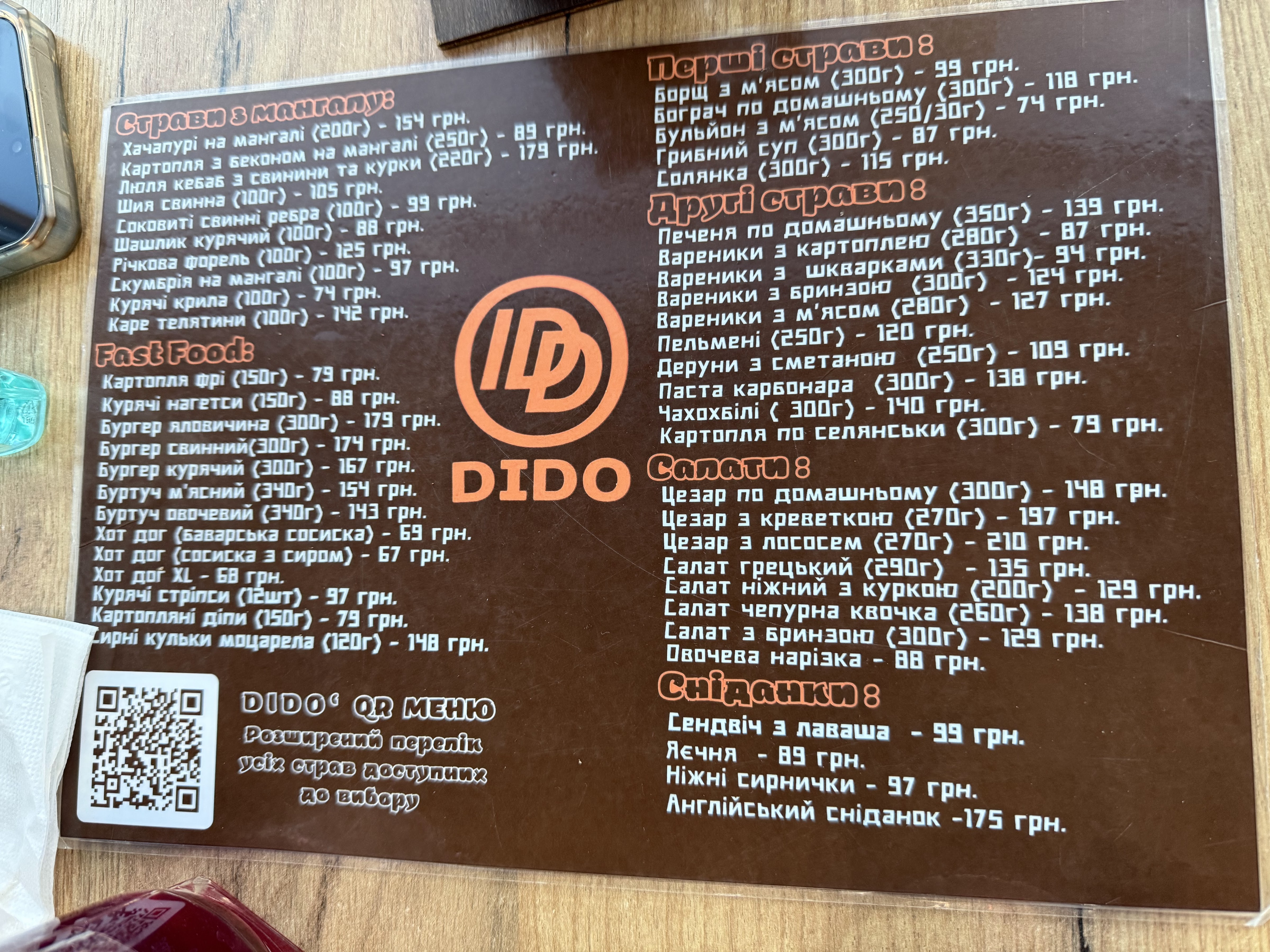 CAFE - MARKET Dido’ menu 1