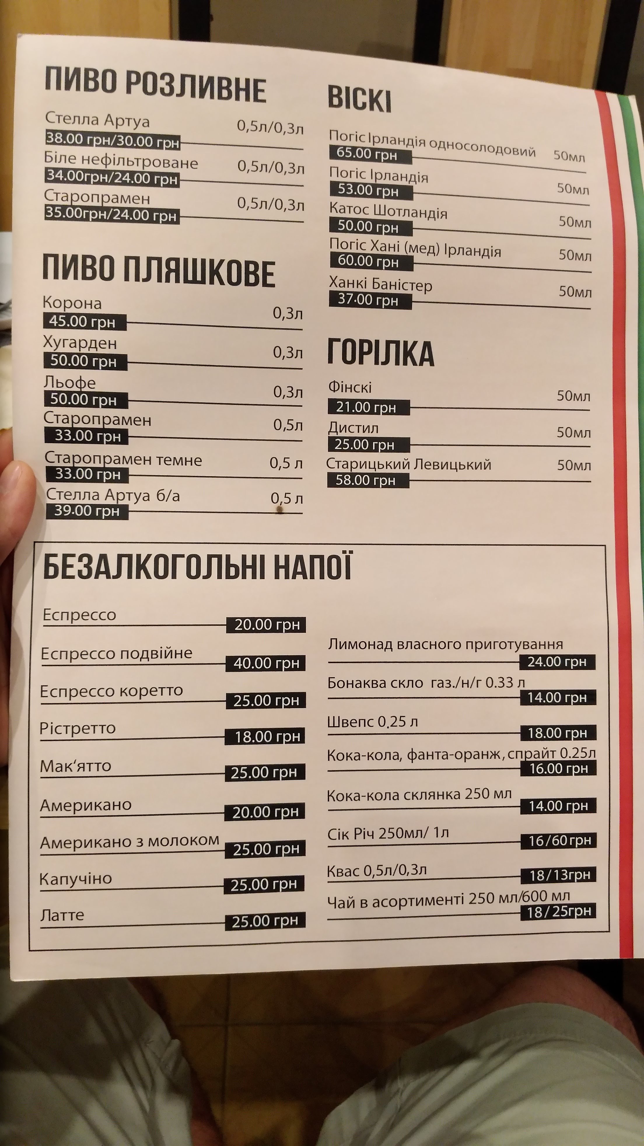 Pizzeria-pub Toto menu 1
