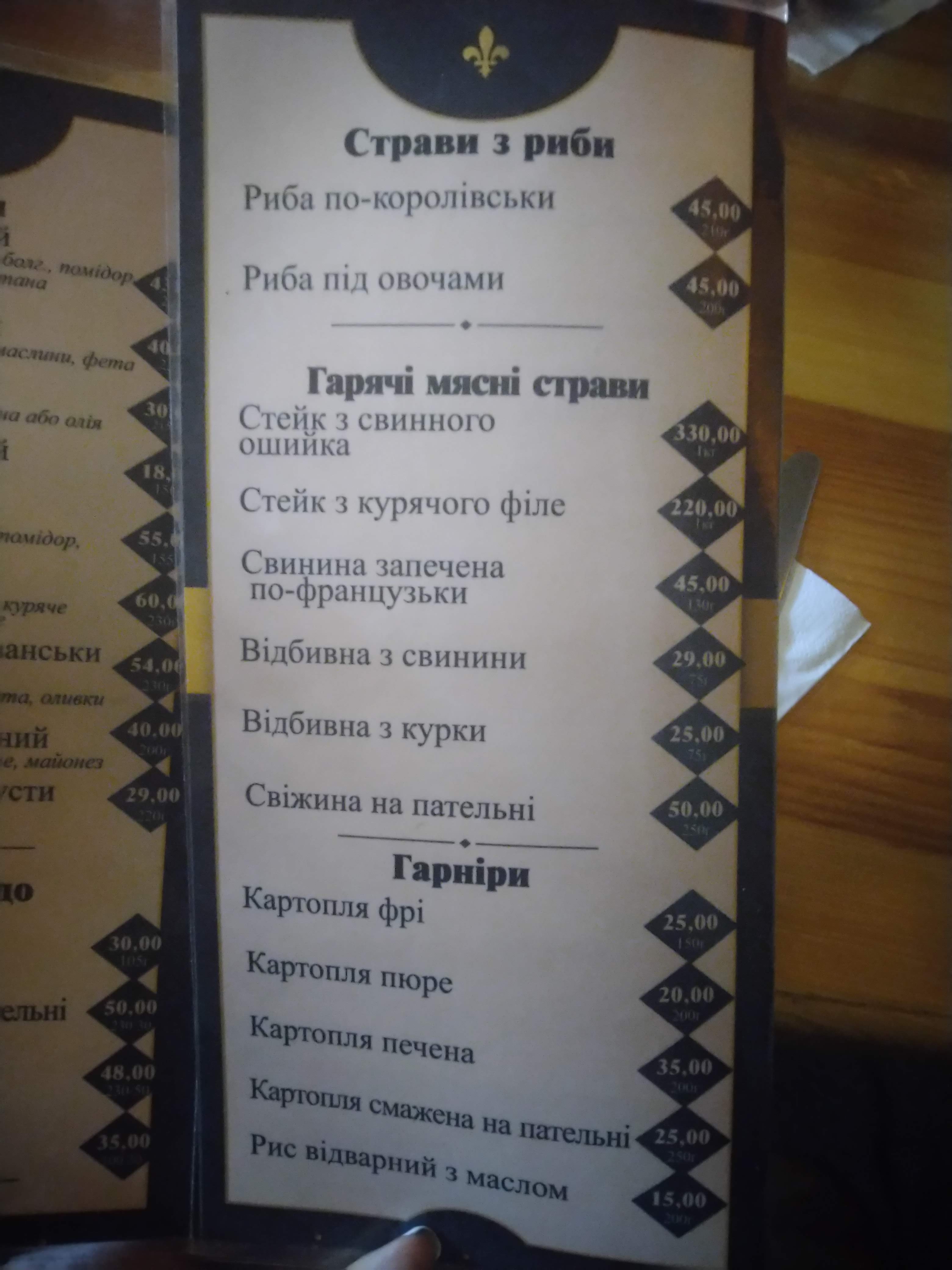 Old park menu 3