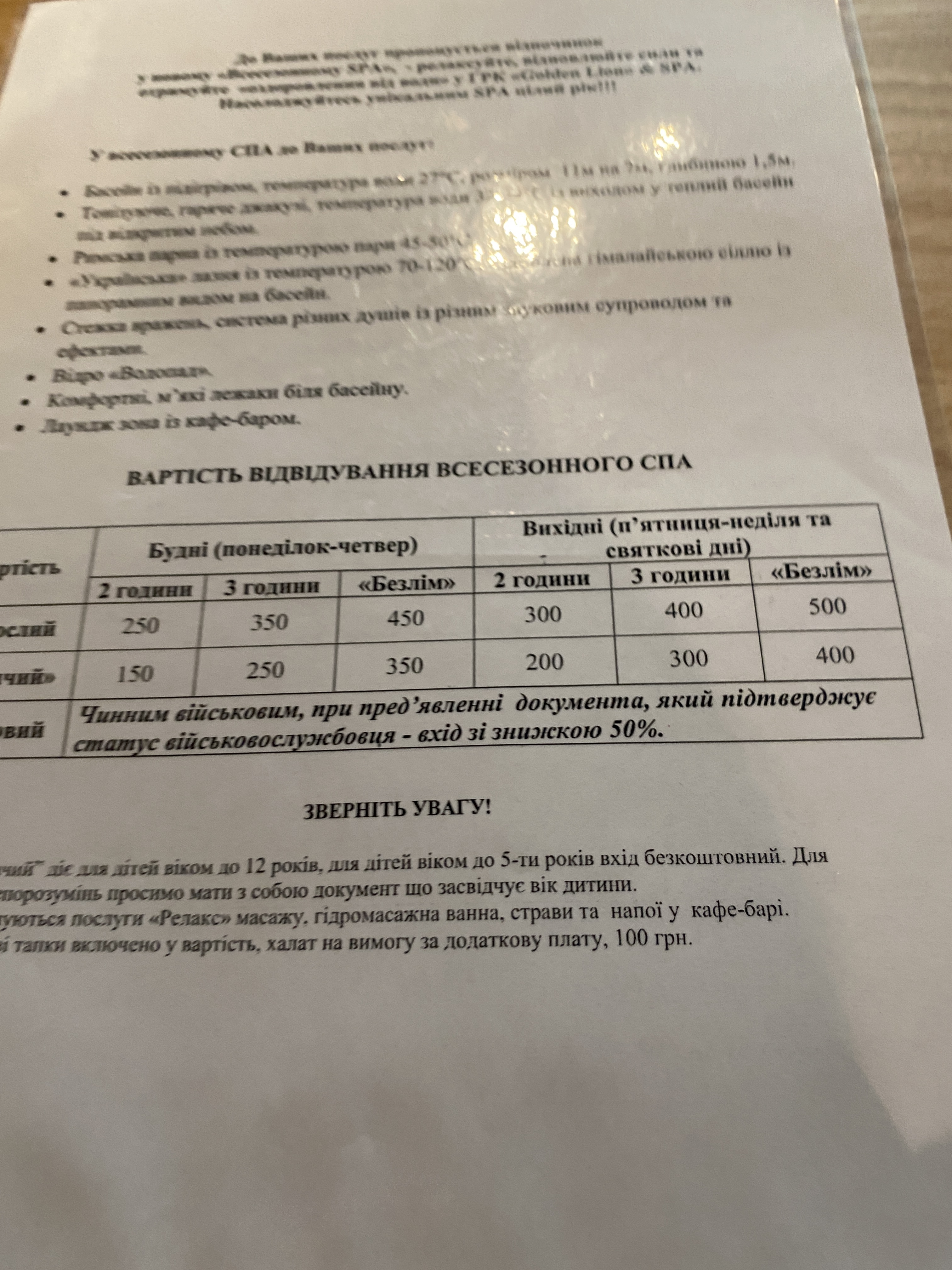 Golden Lion menu 8