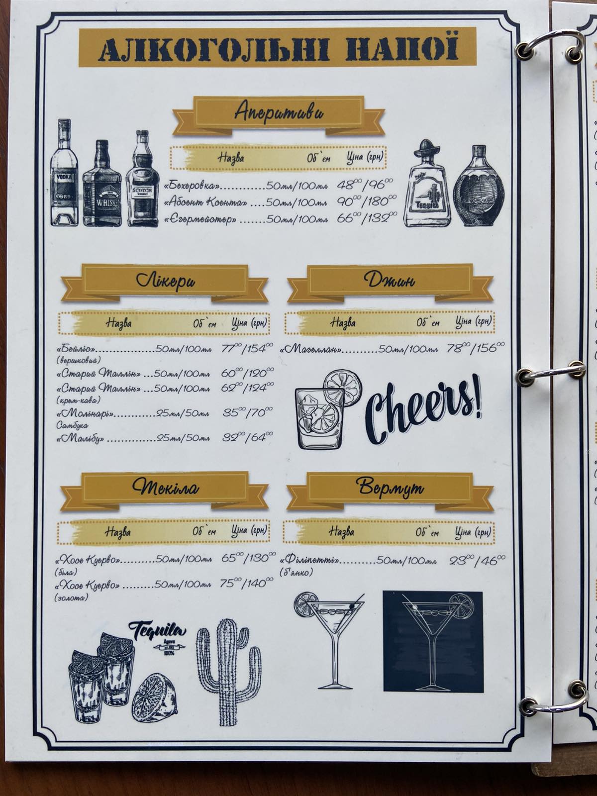 Zirka menu 9