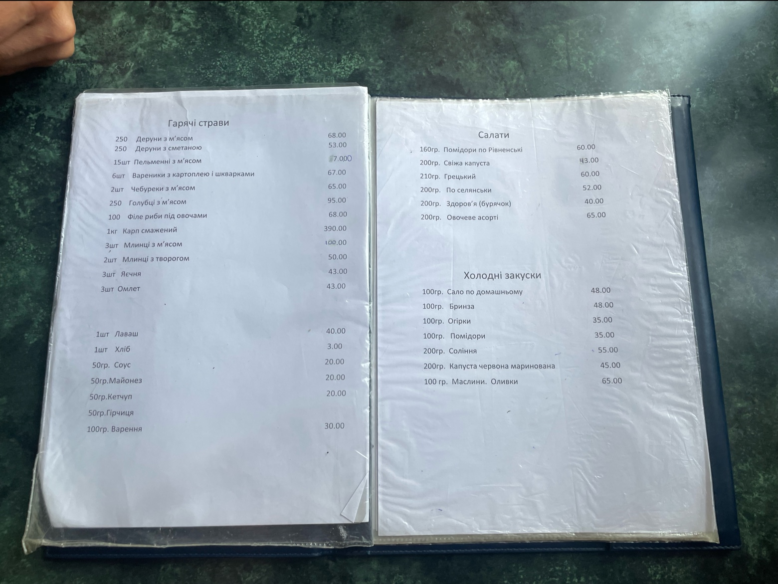 Візит menu 1