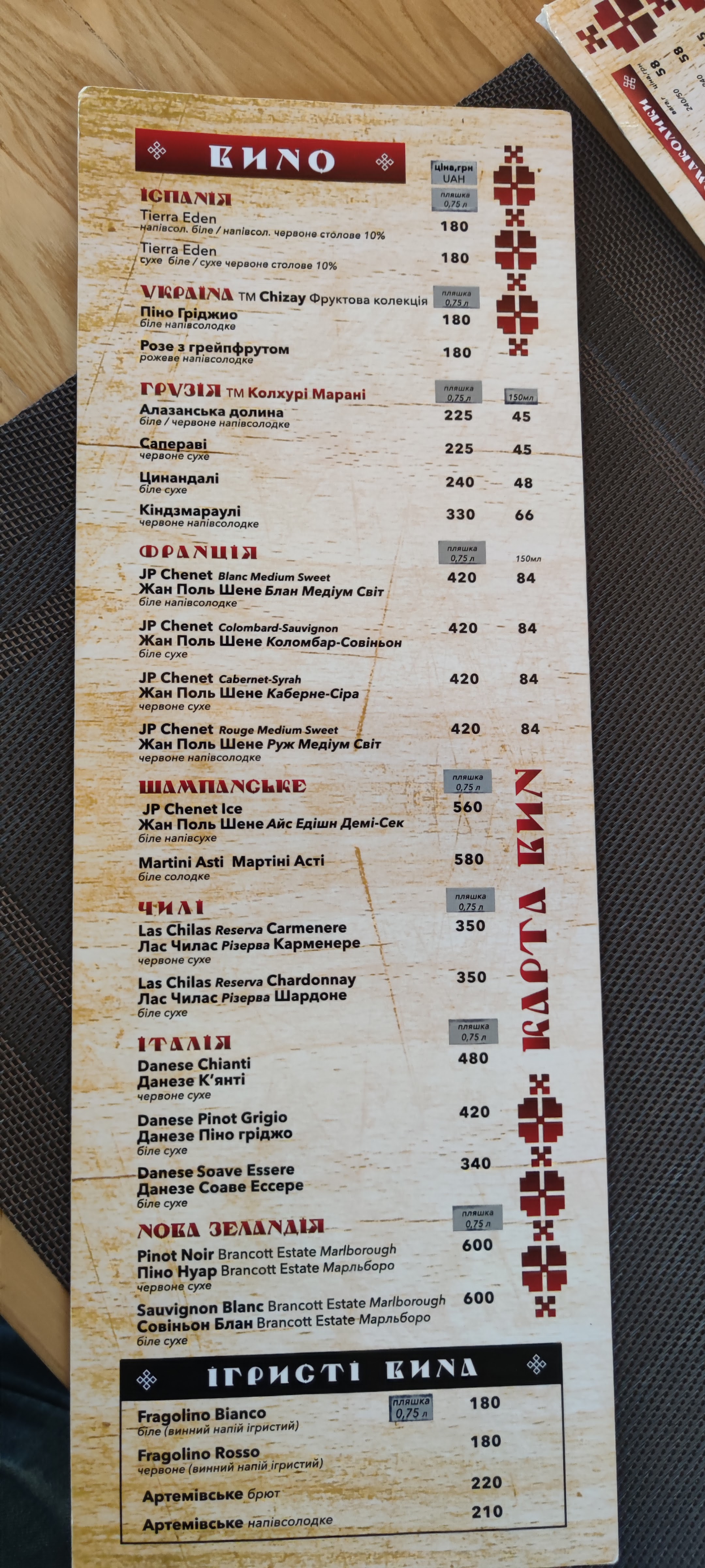 Ресторанно мотельный комплекс Турійське подвір'я menu 10
