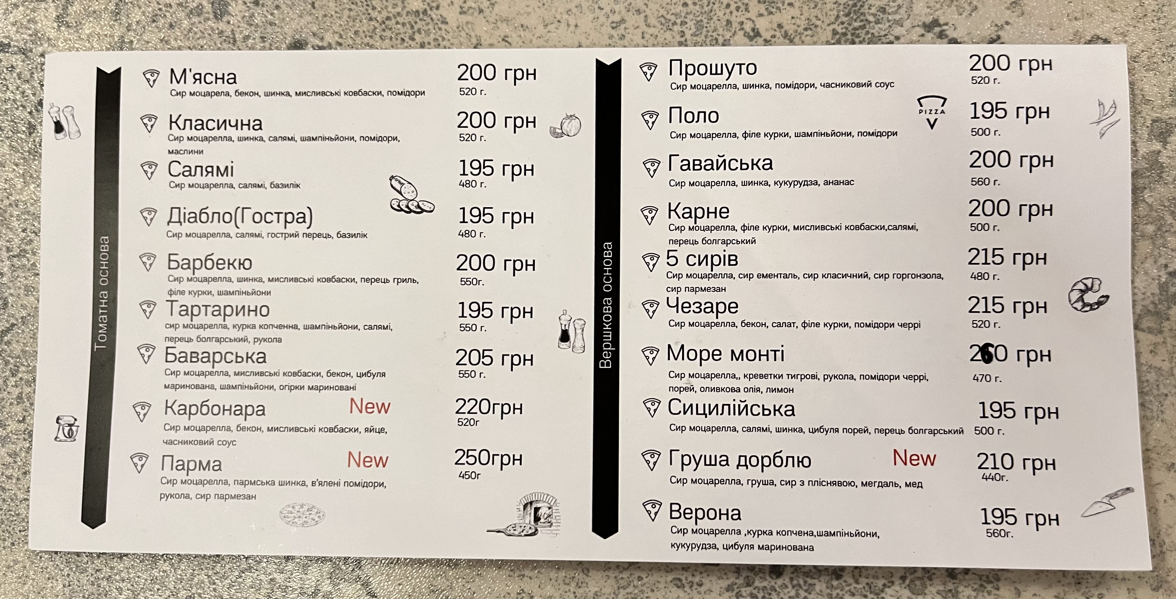 Піцерія "Tisto" Любомль menu 2