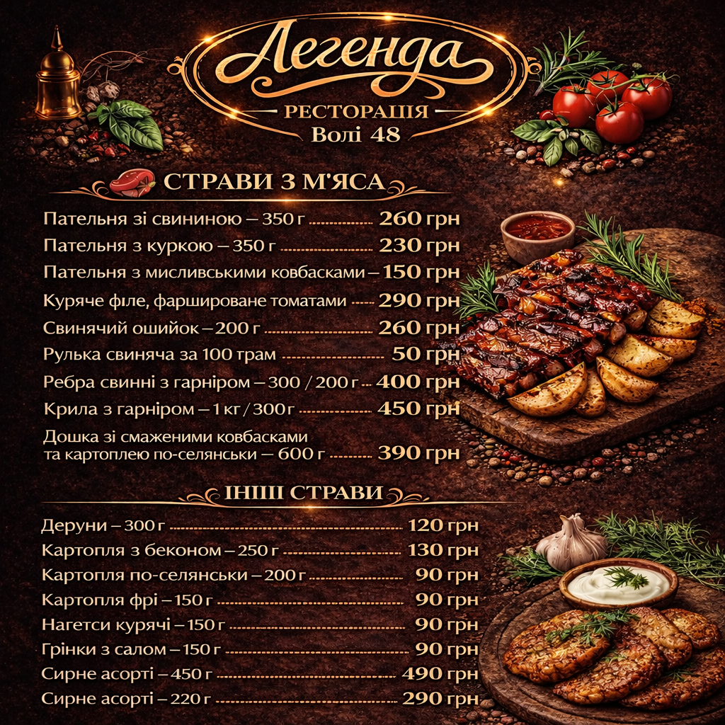 Lehenda menu 1