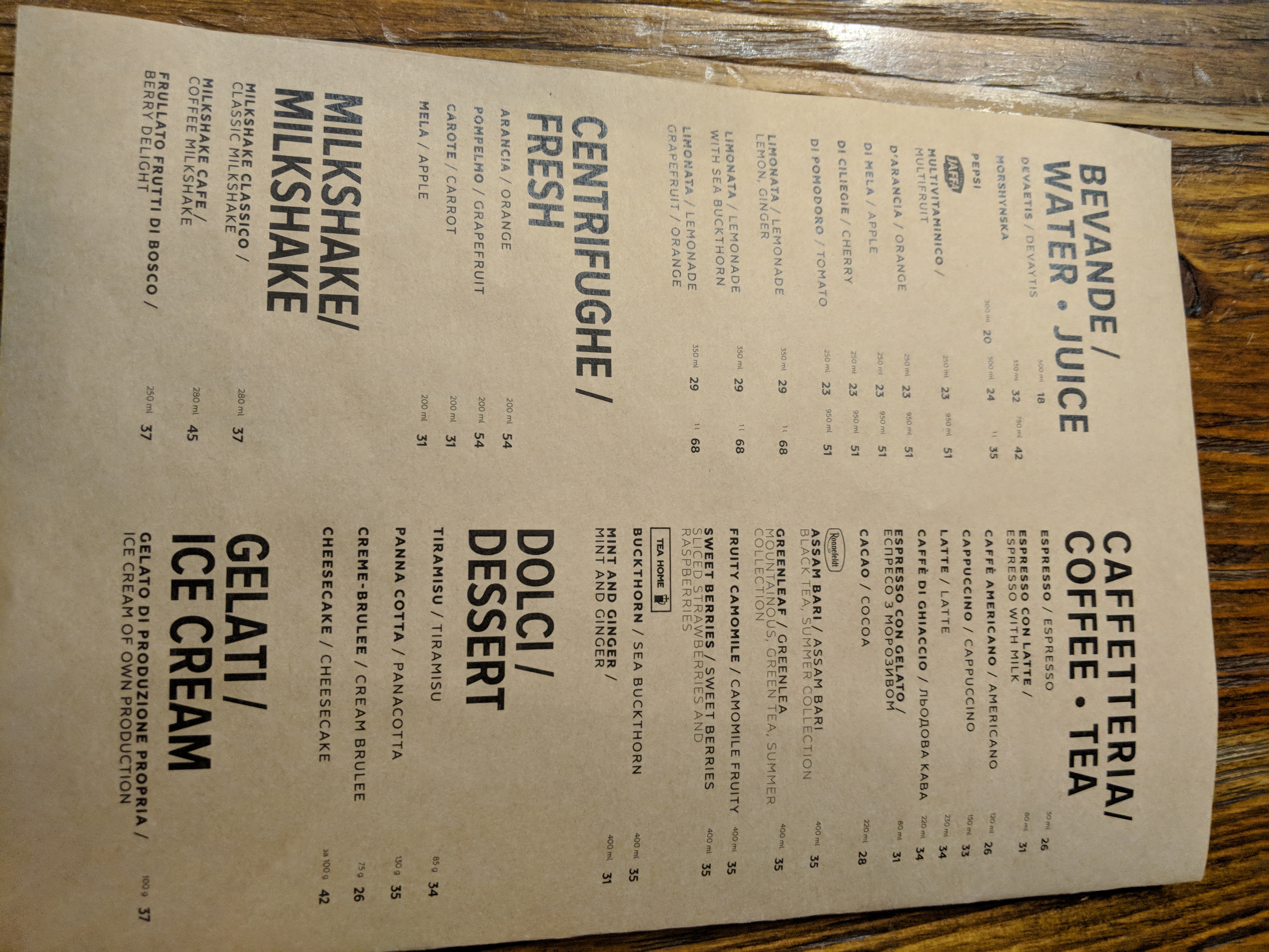 Felicita menu 4