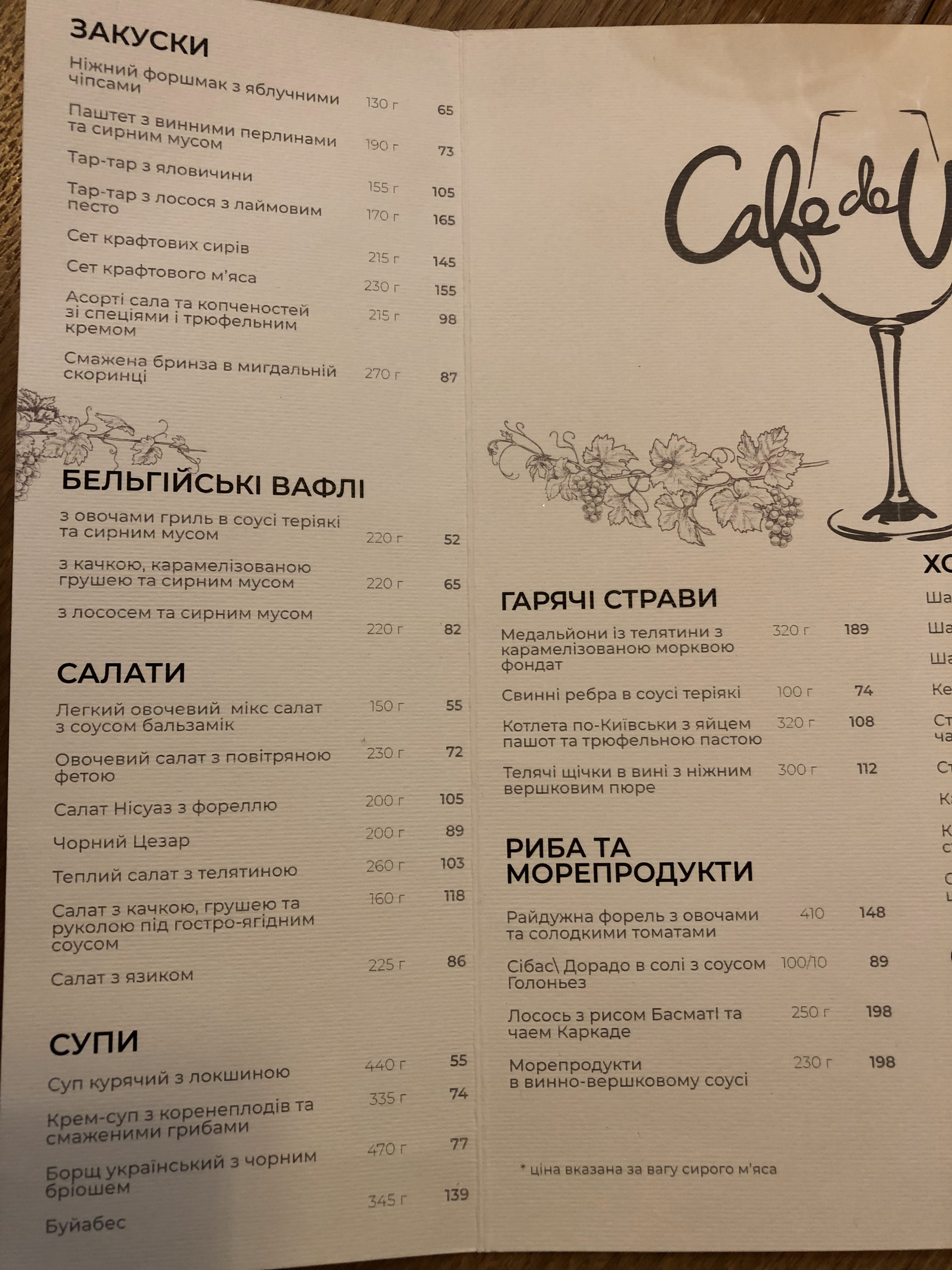 Cafe de Vino menu 6