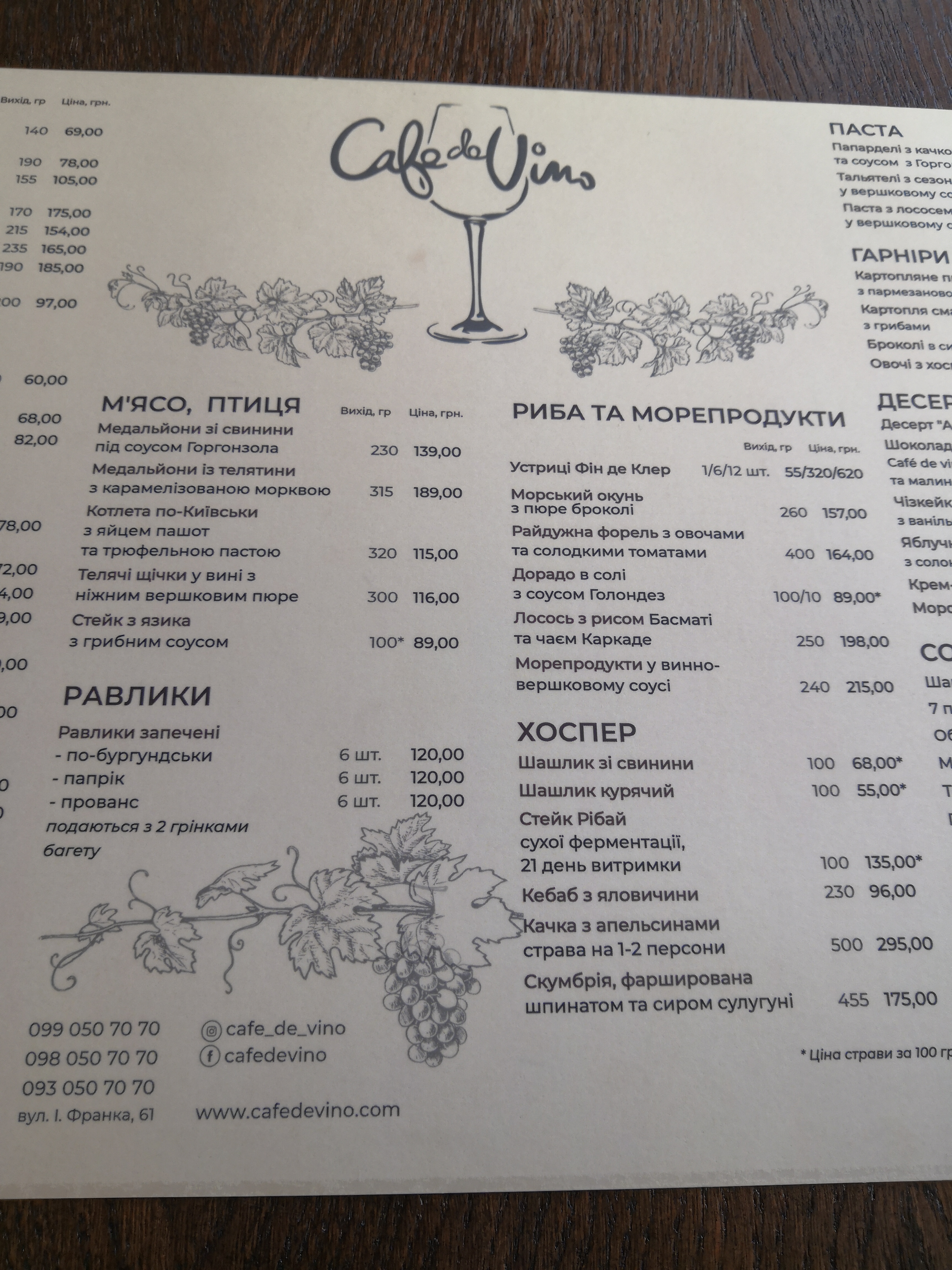 Cafe de Vino menu 7