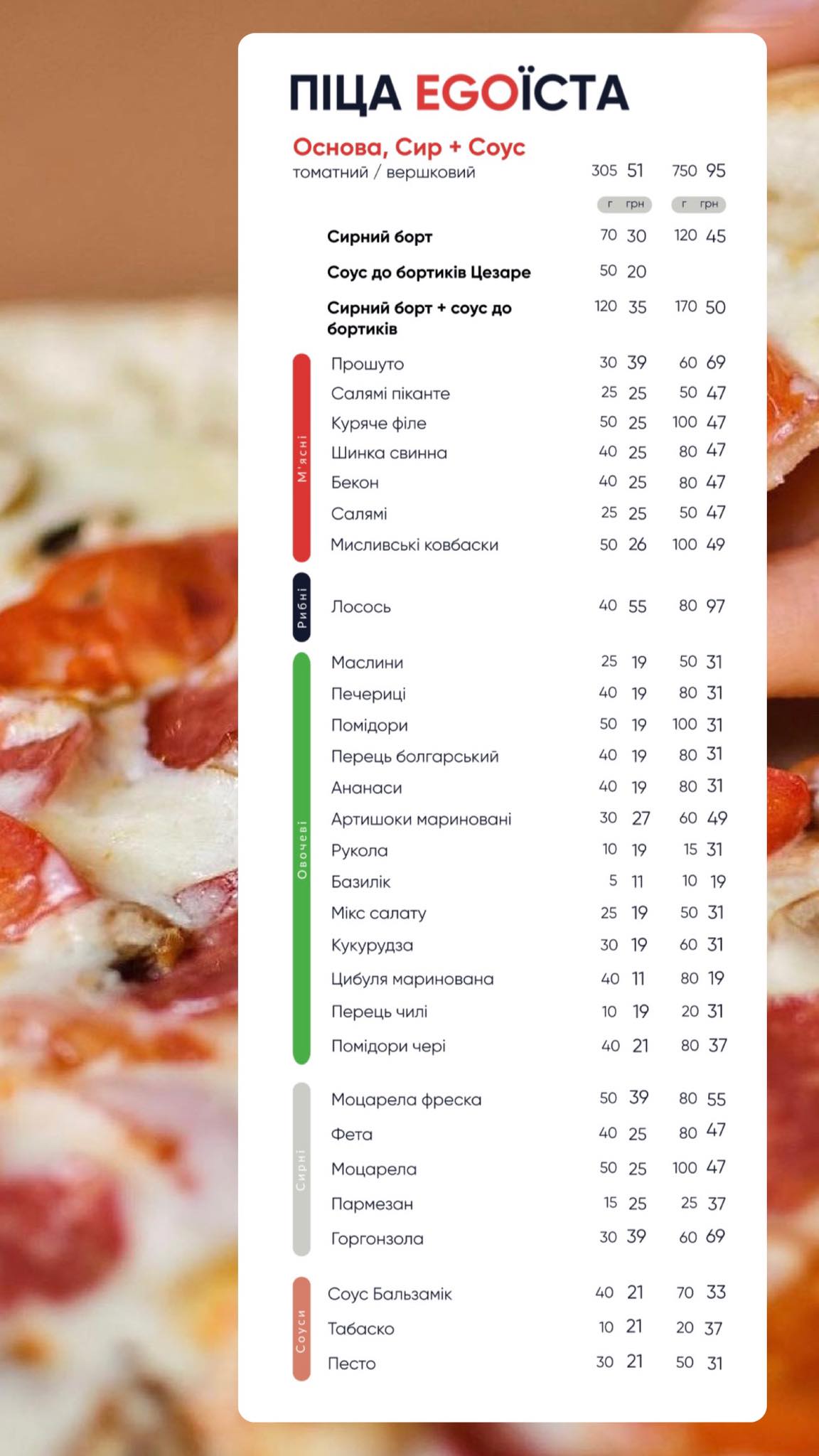 Pizza Celentano menu 2