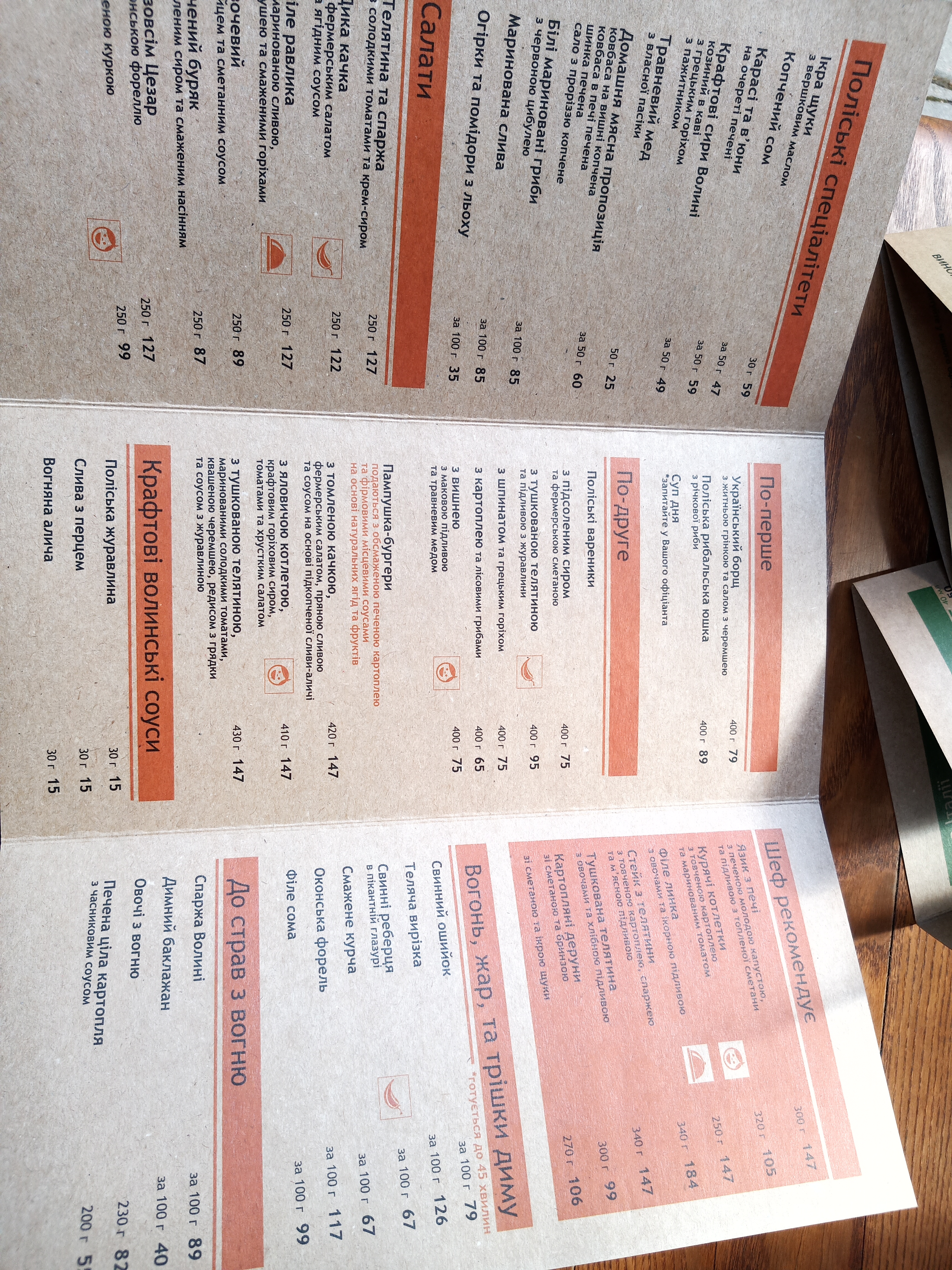 Sribni Leleky menu 9