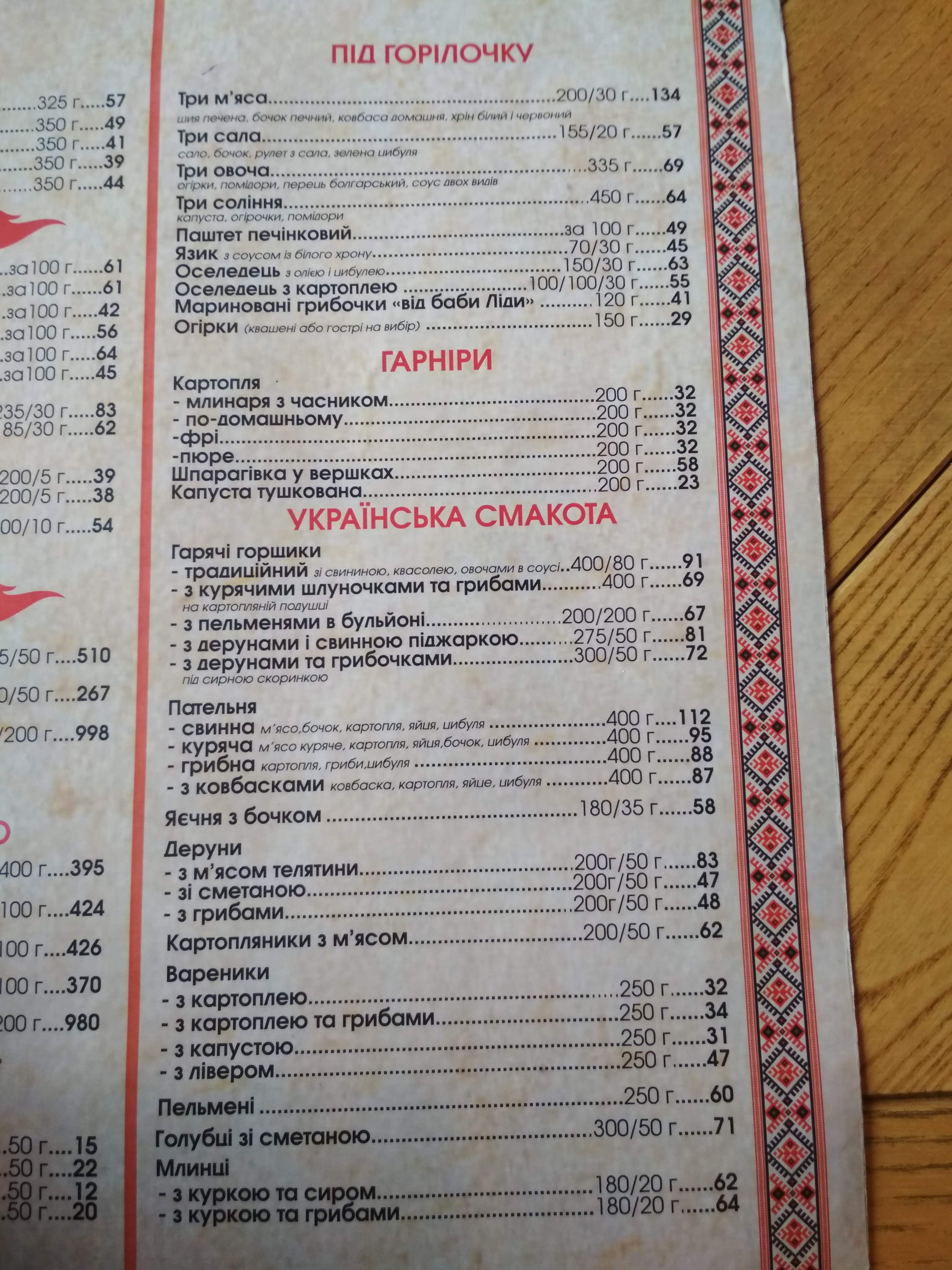 Mlyn menu 4