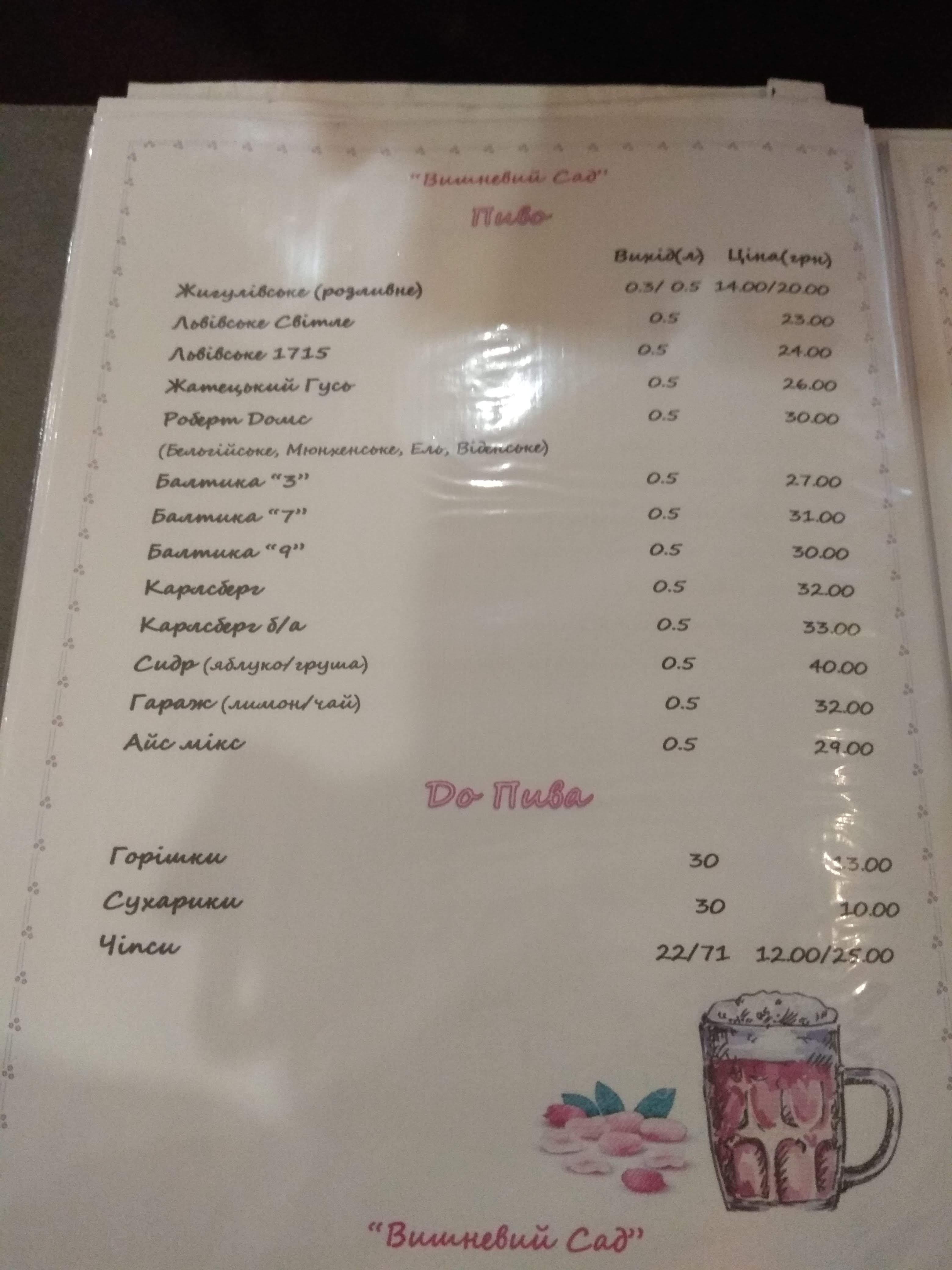 Vyshnevyy Sad menu 10