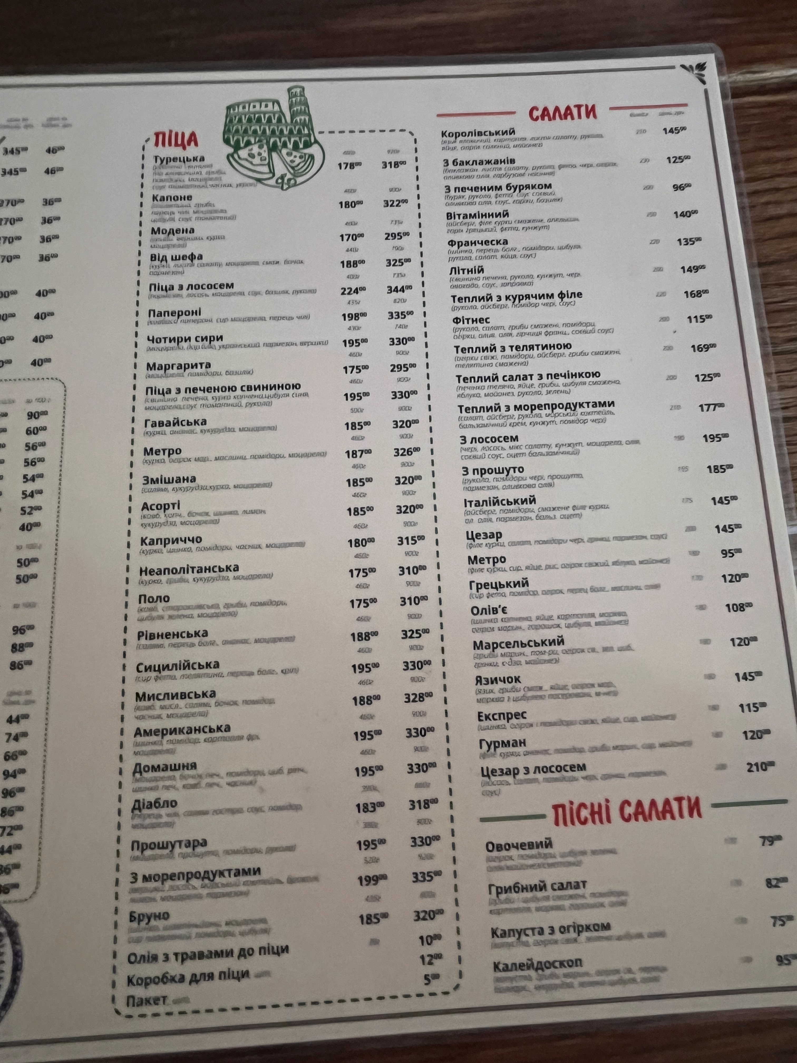 Metro menu 3