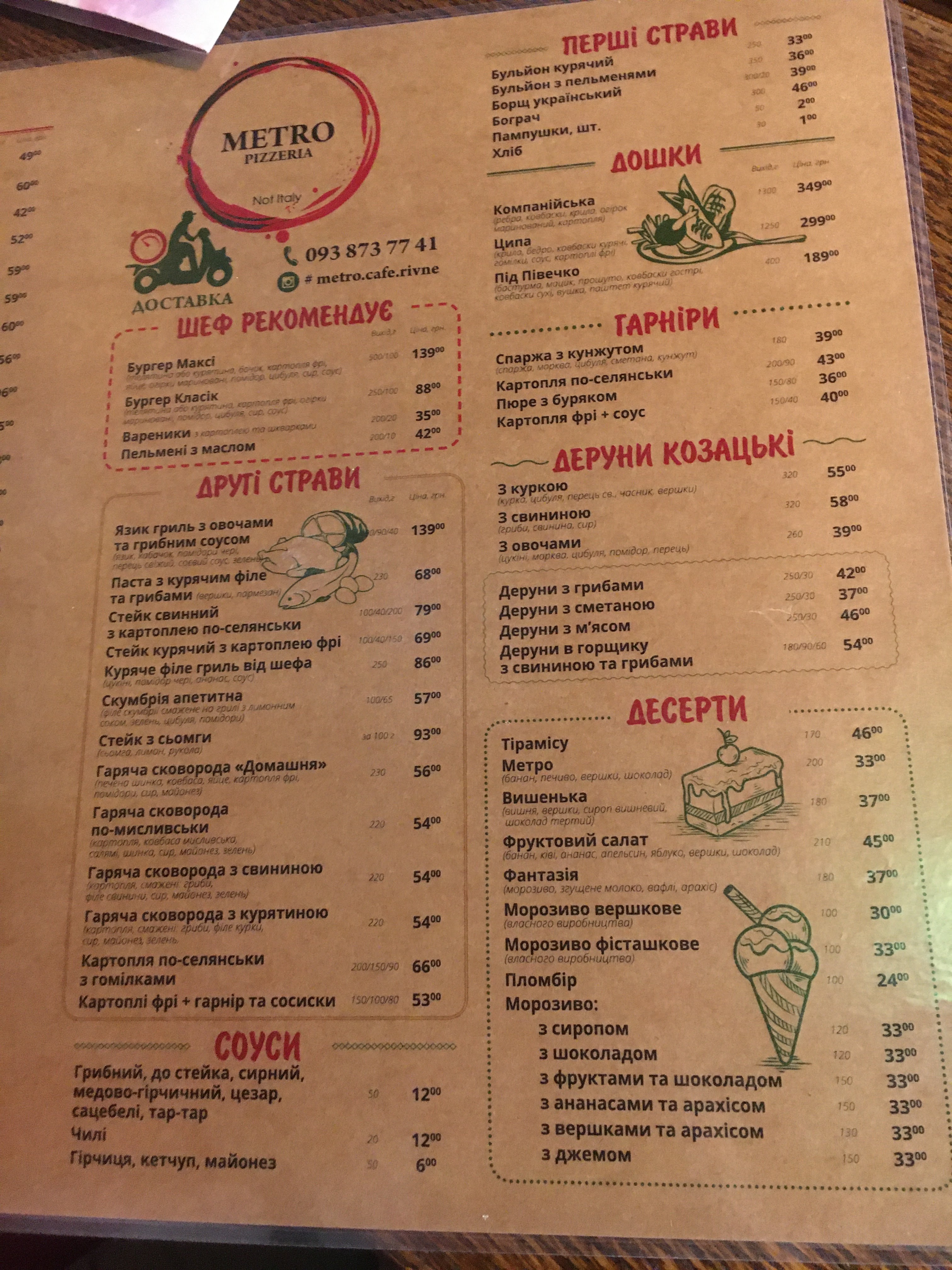 Metro menu 9
