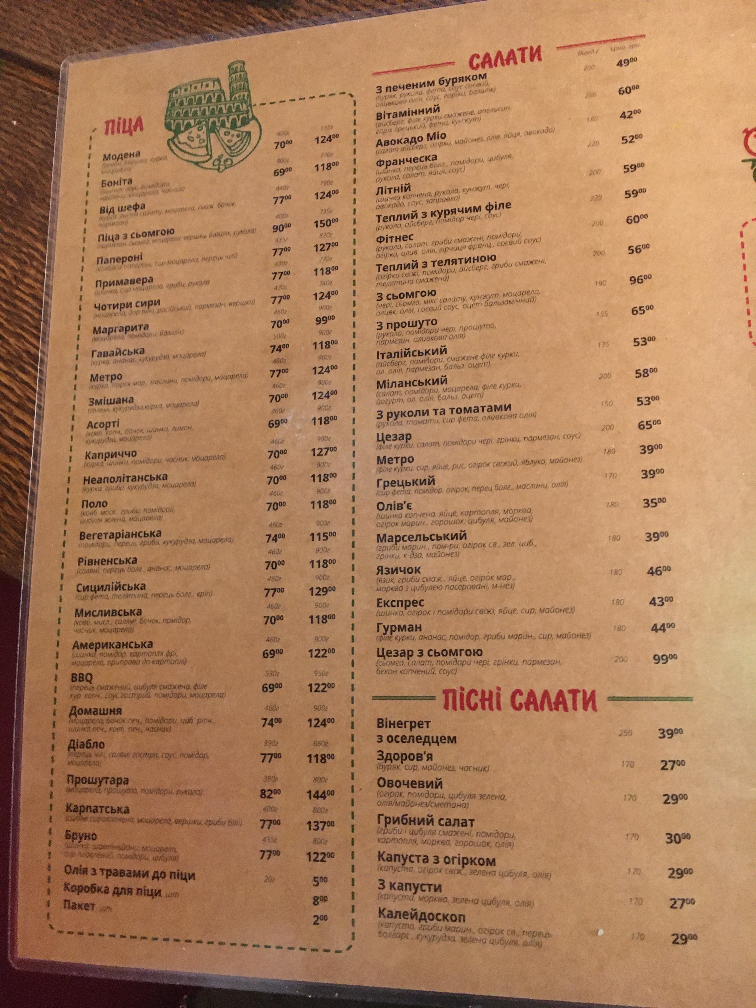 Metro menu 11