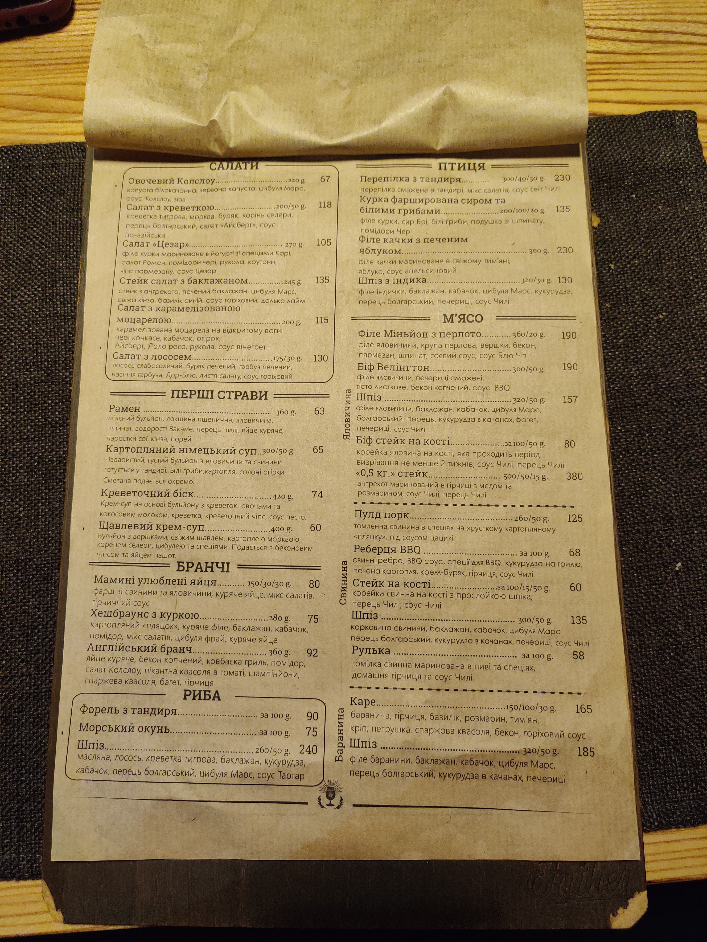 Father gastropub menu 8