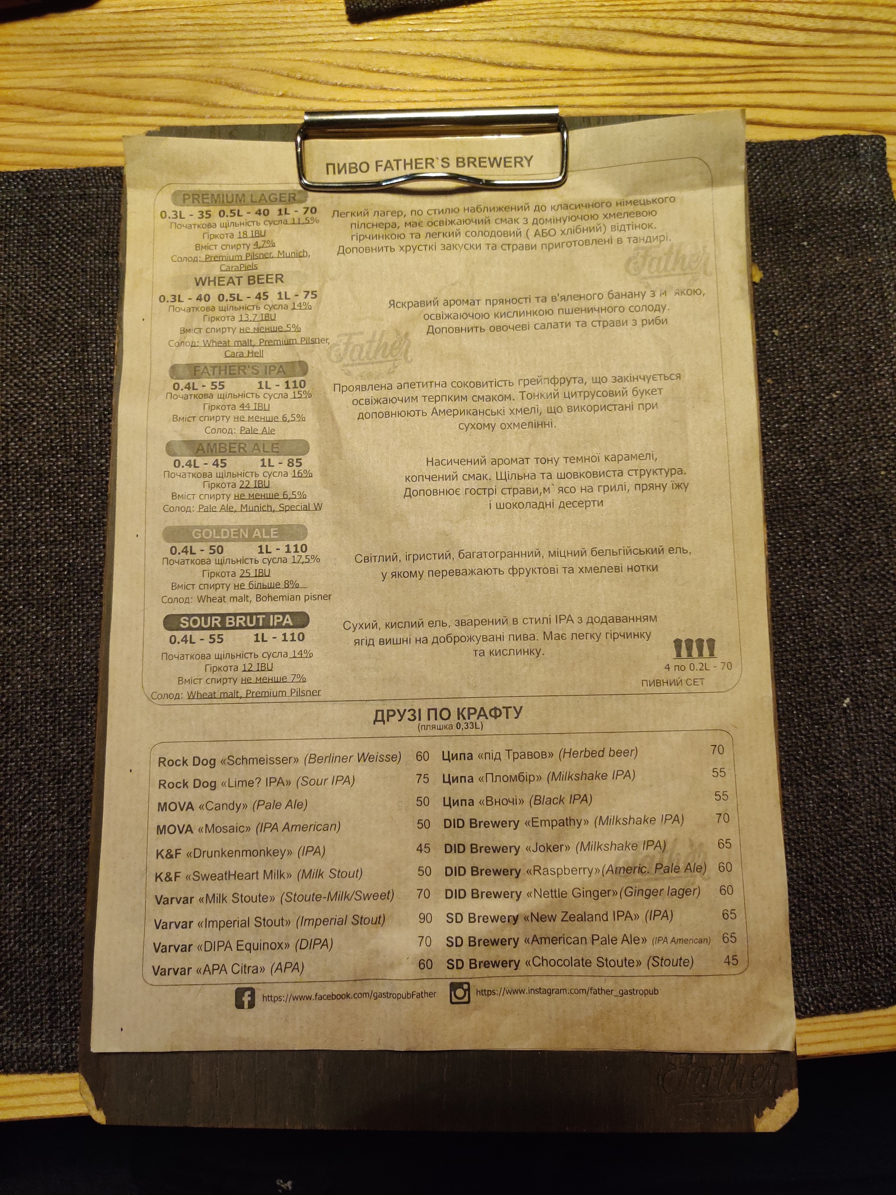 Father gastropub menu 9