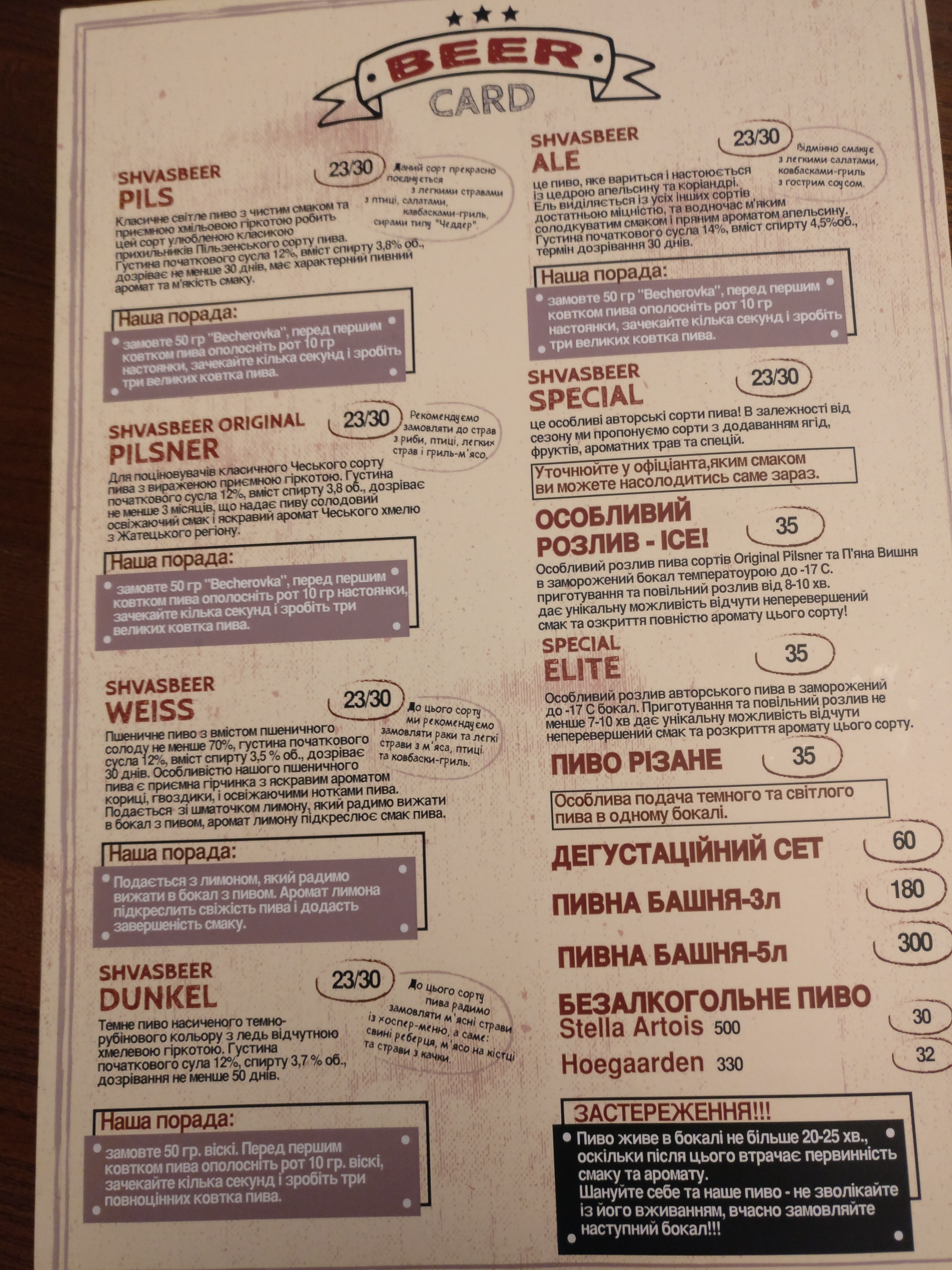 Brewery on Grushevskogo menu 5